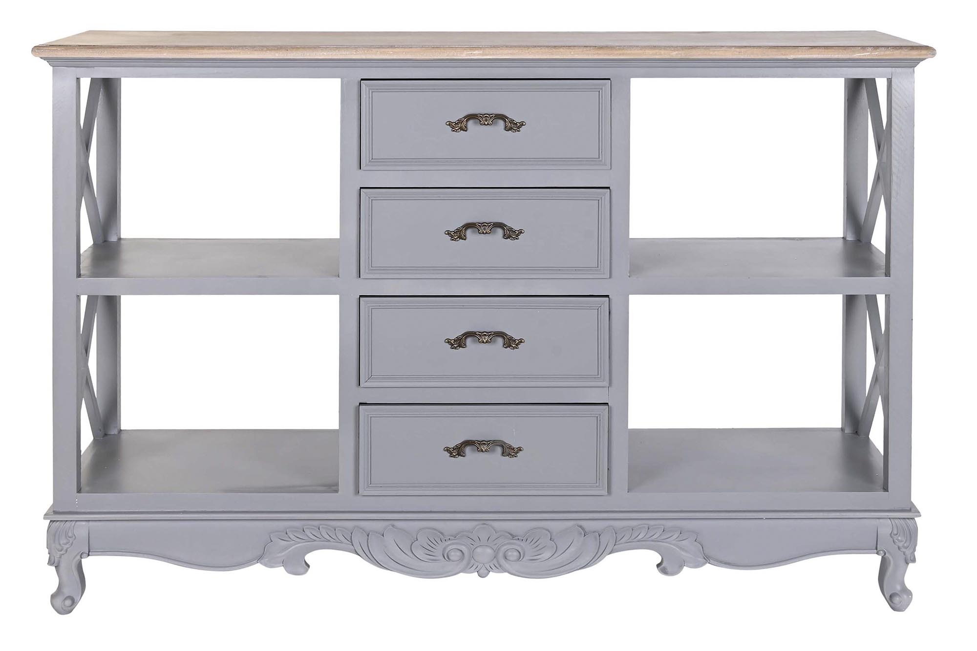 Buffet paulownia mdf 132x40x84,5 gris