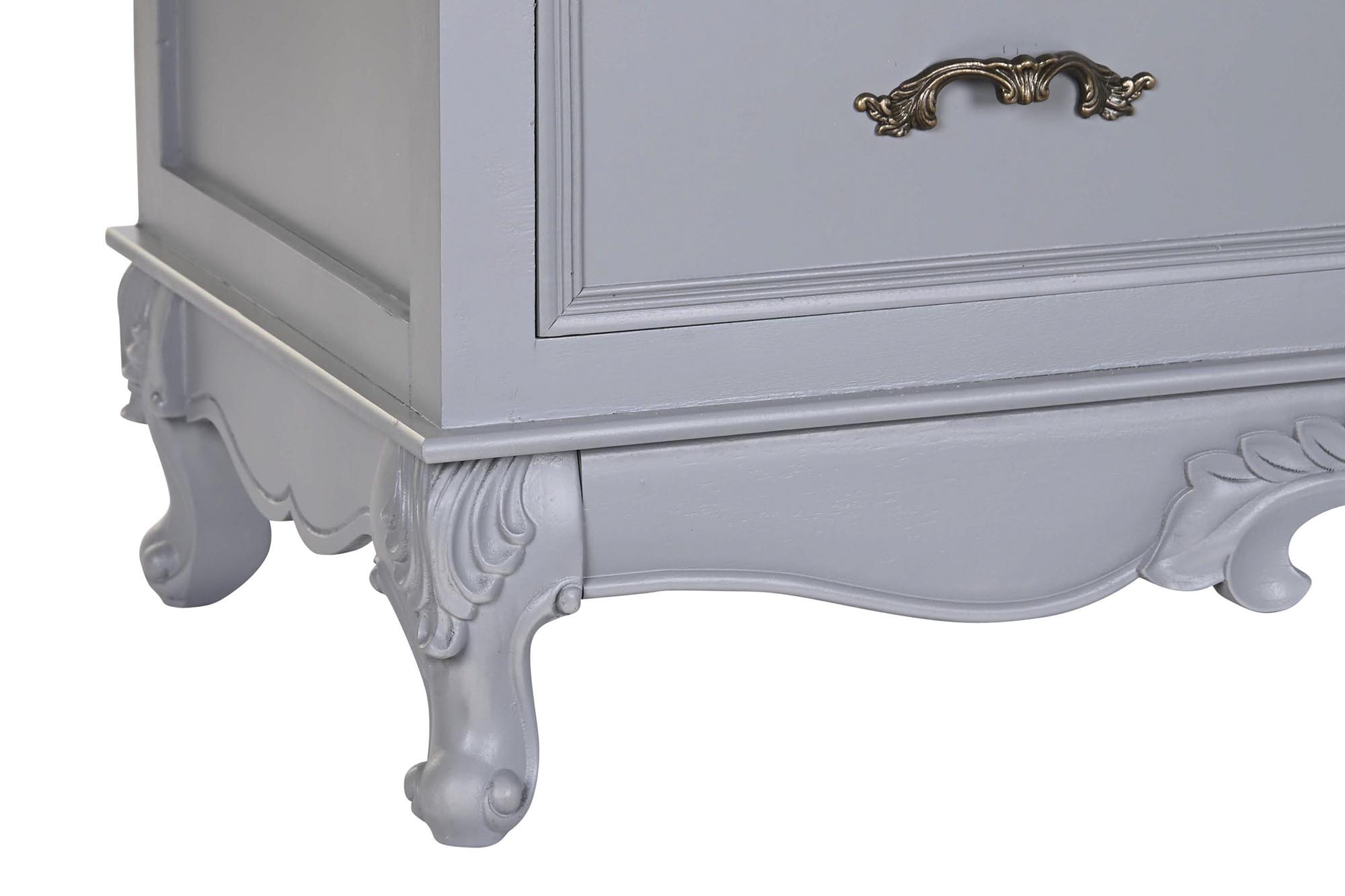 Mueble tv paulownia mdf 120x40x56,5 4 cajones gris