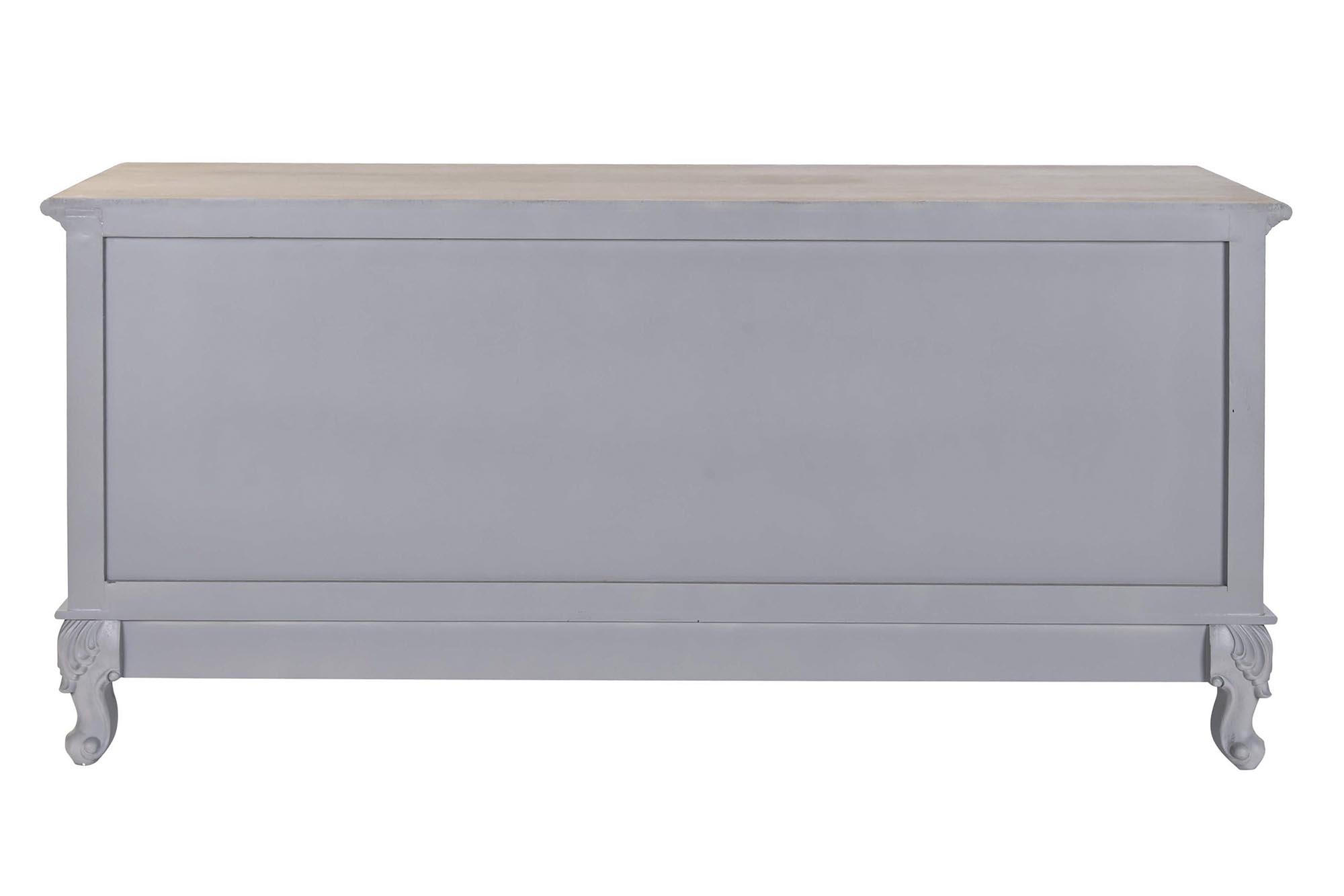 Mueble tv paulownia mdf 120x40x56,5 4 cajones gris