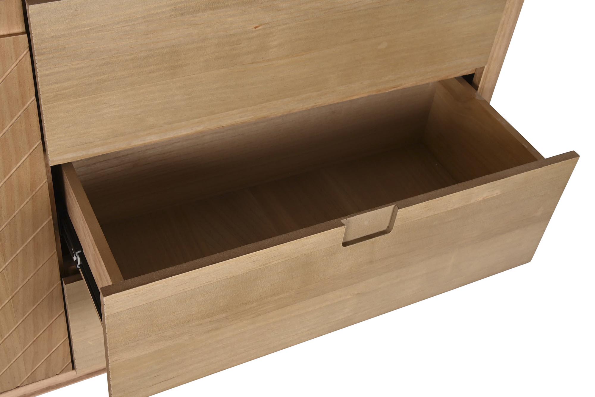 Buffet pino mdf 120x40x80 3 cajones marron claro