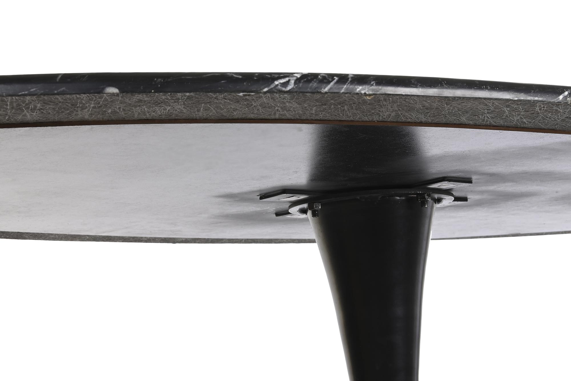 Mesa comedor metal marmol 180x100x76 negro