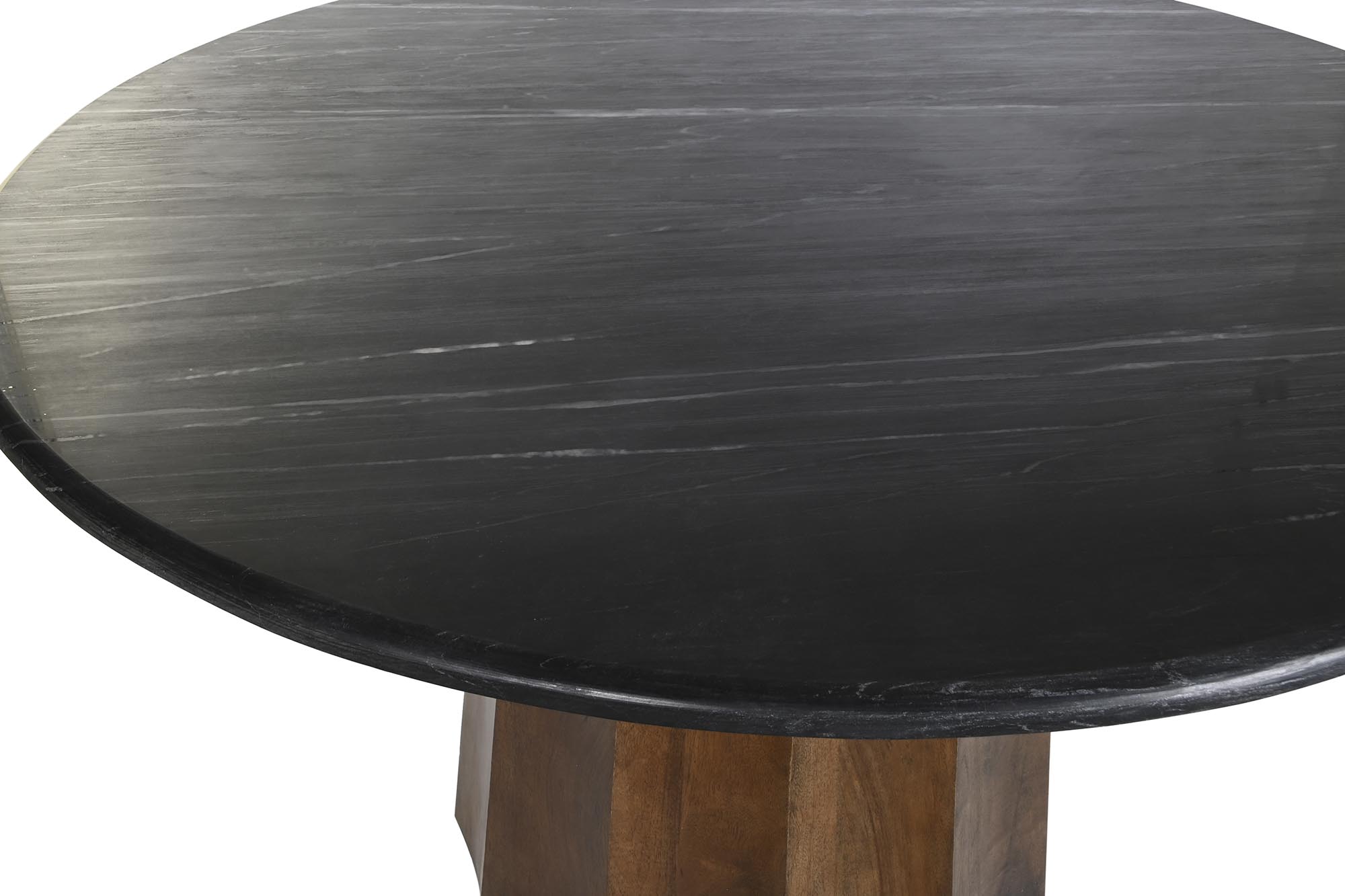 Mesa comedor mango marmol 120x120x76 negro