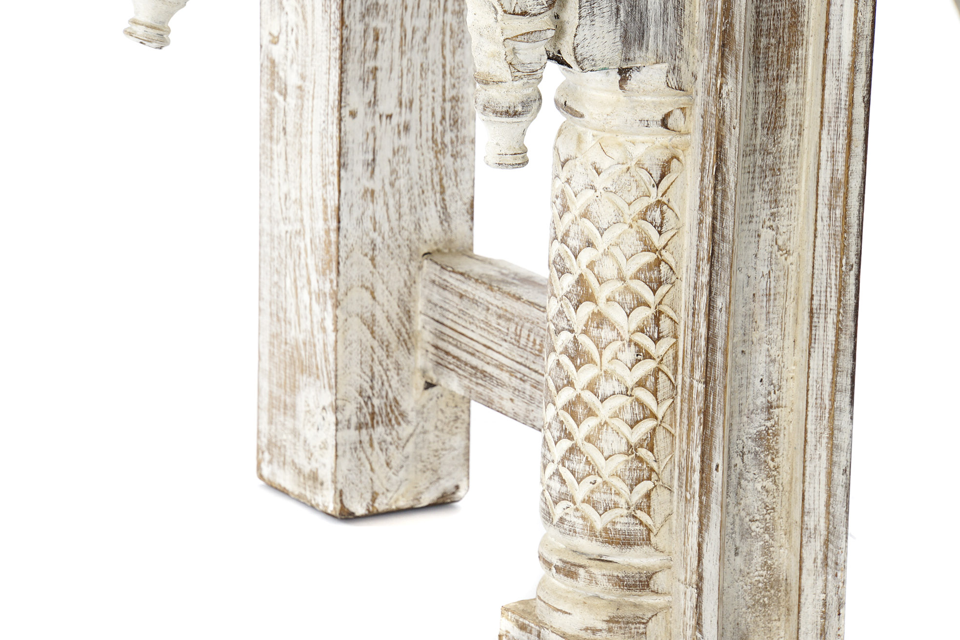 Consola mango 150x41x76 envejecido blanco