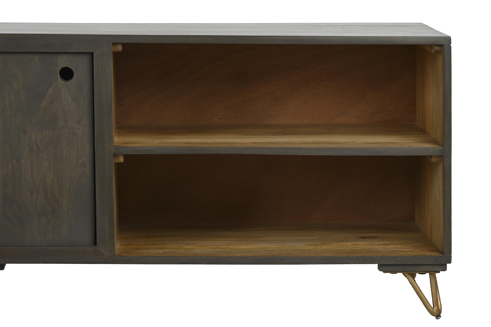 Mueble tv mango metal 160x40x50 marron