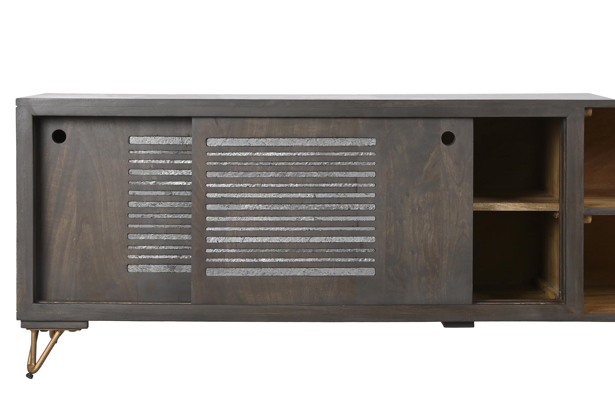 Mueble tv mango metal 160x40x50 marron