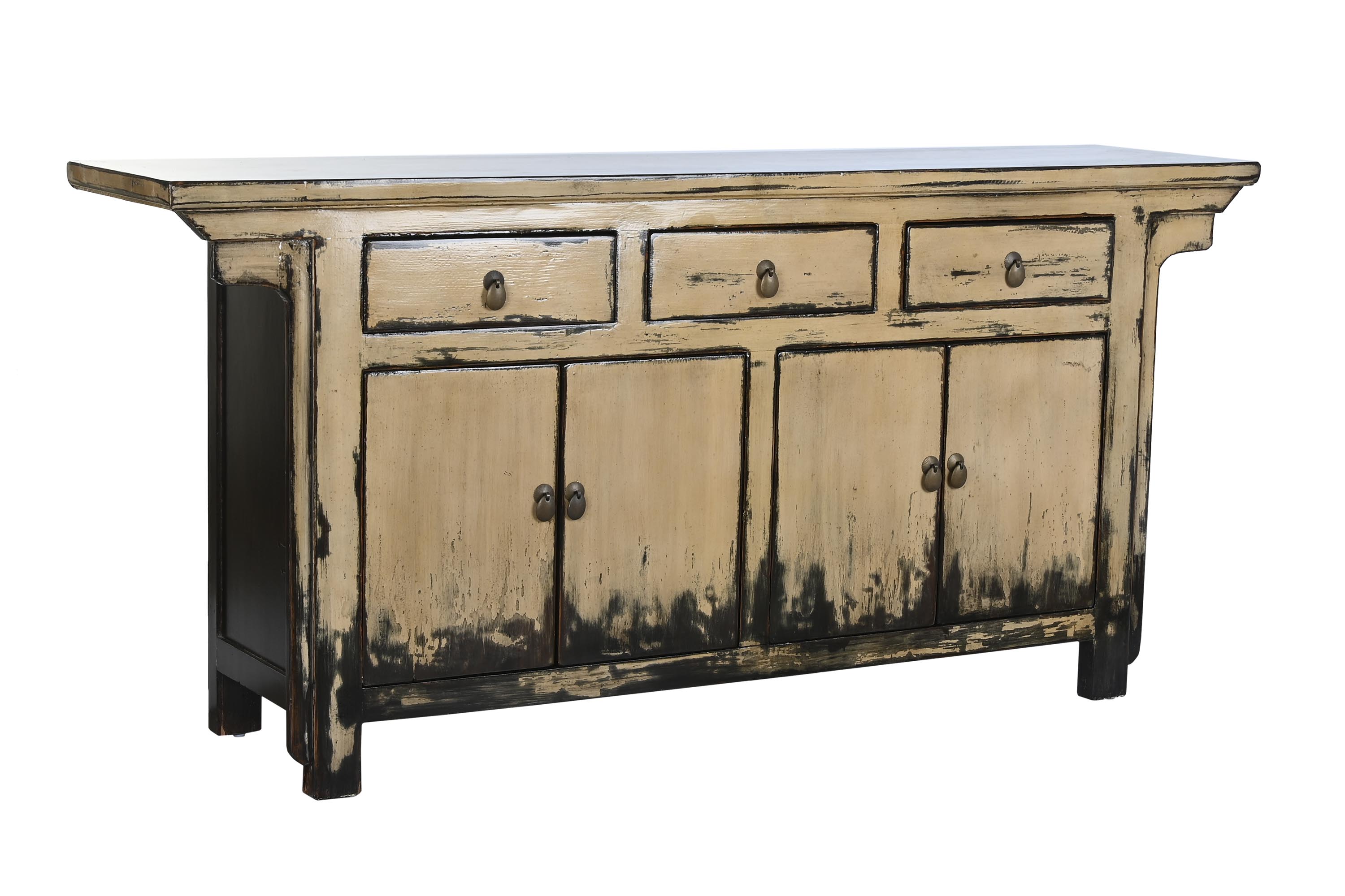Buffet olmo 176x42x83 envejecido crema