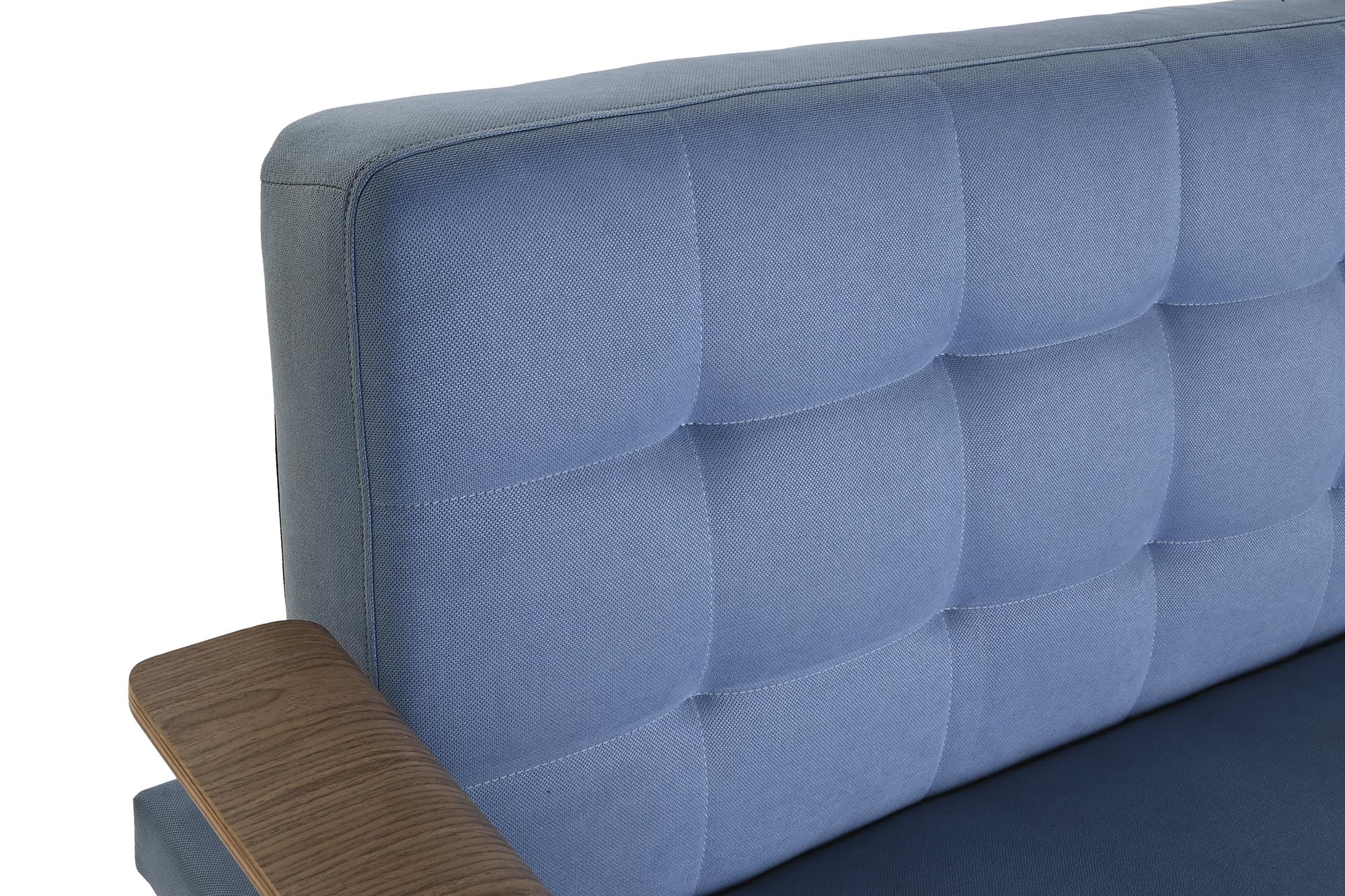 Sofa cama eucalipto metal 203x87x81 azul