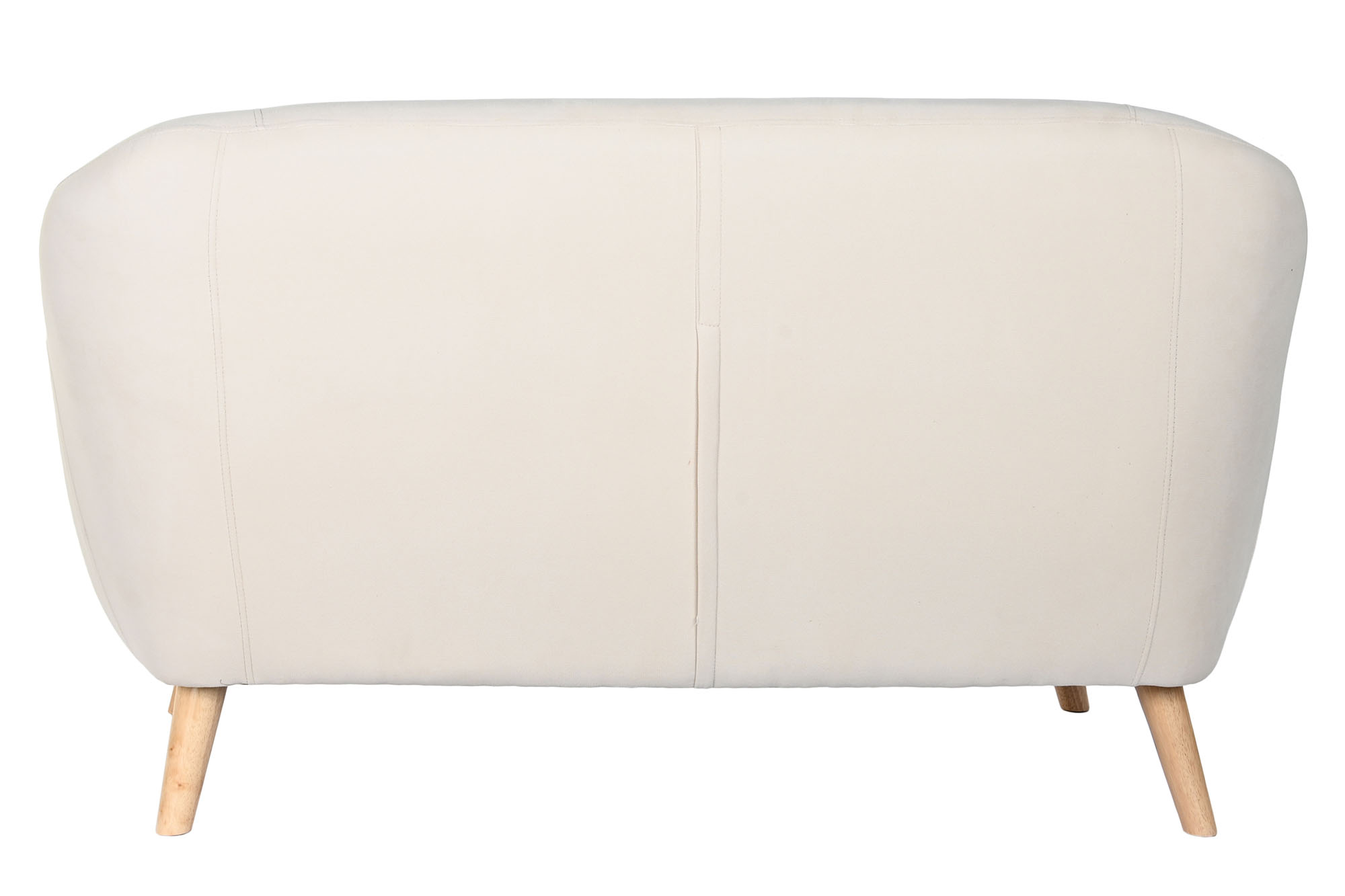 Sofa poliester rubberwood 146x84x82 2 plazas crema