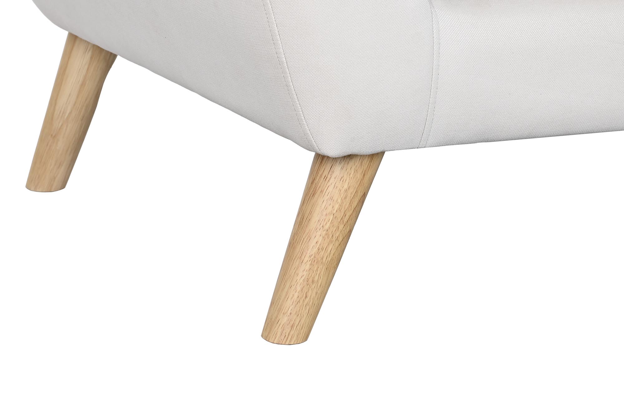 Sofa poliester rubberwood 172x82x82 3 plazas crema