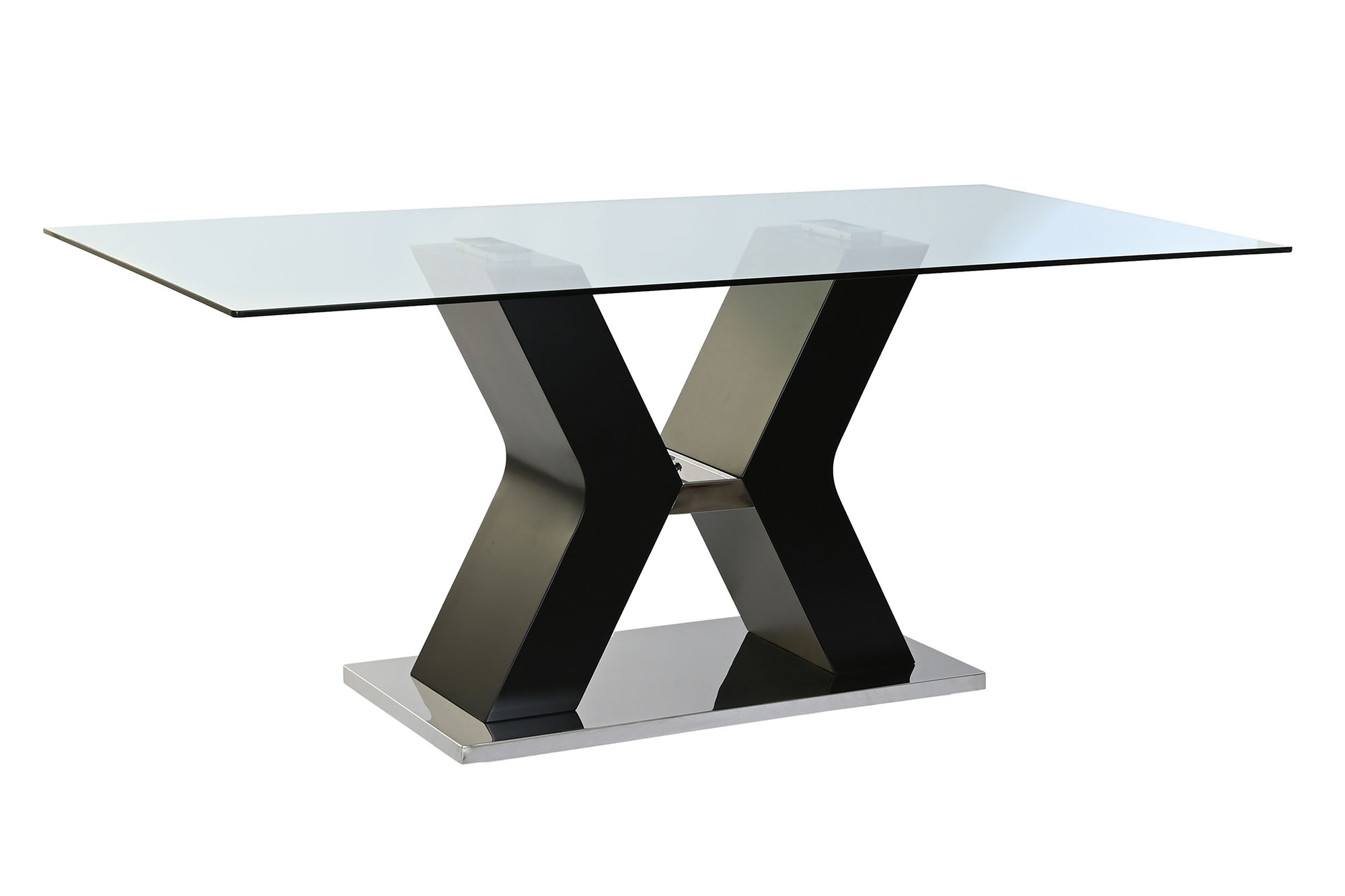 Mesa comedor cristal templado mdf 180x90x76 negro