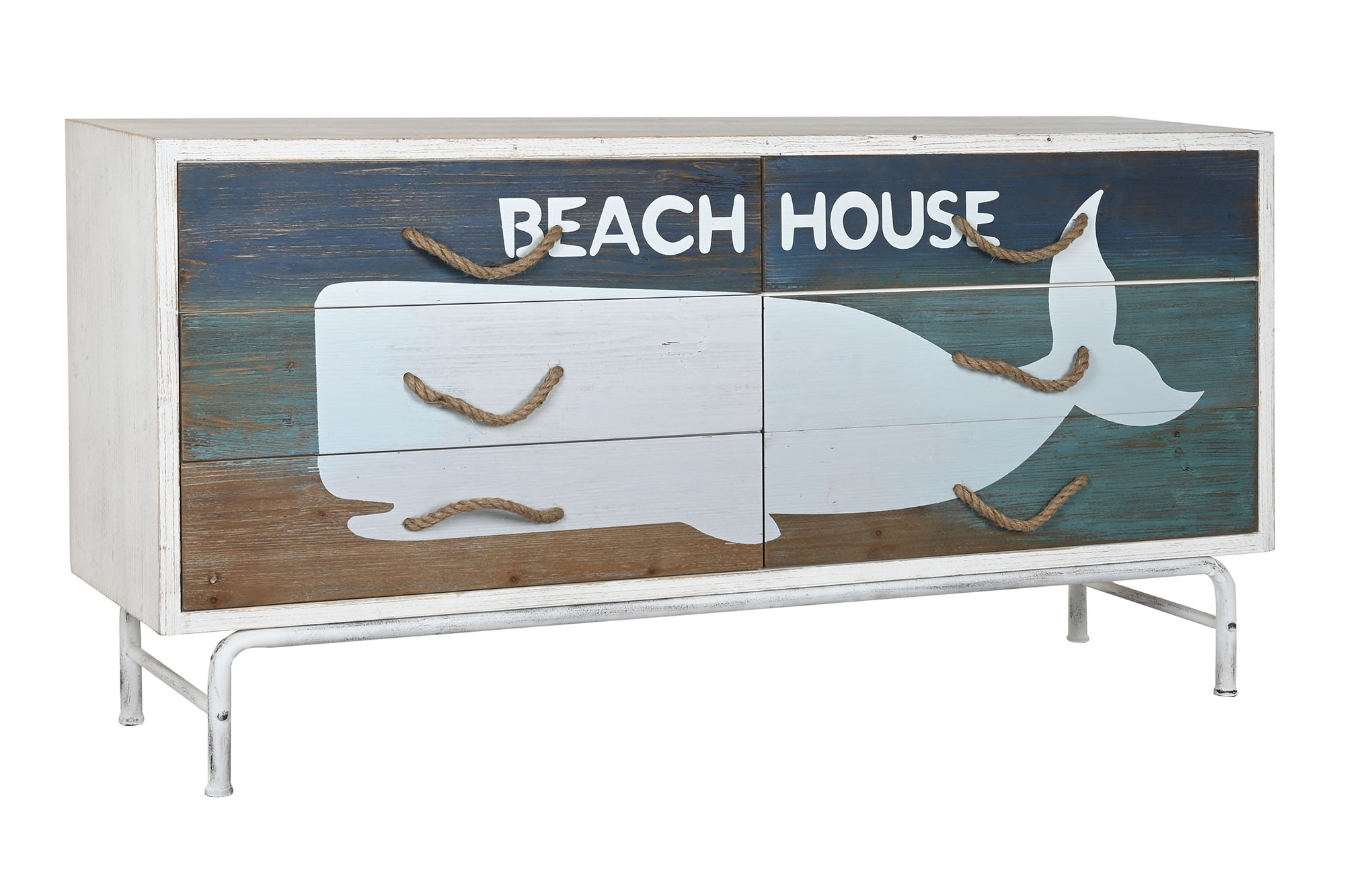 Buffet madera metal 160x40x82,5 ballena multicolor