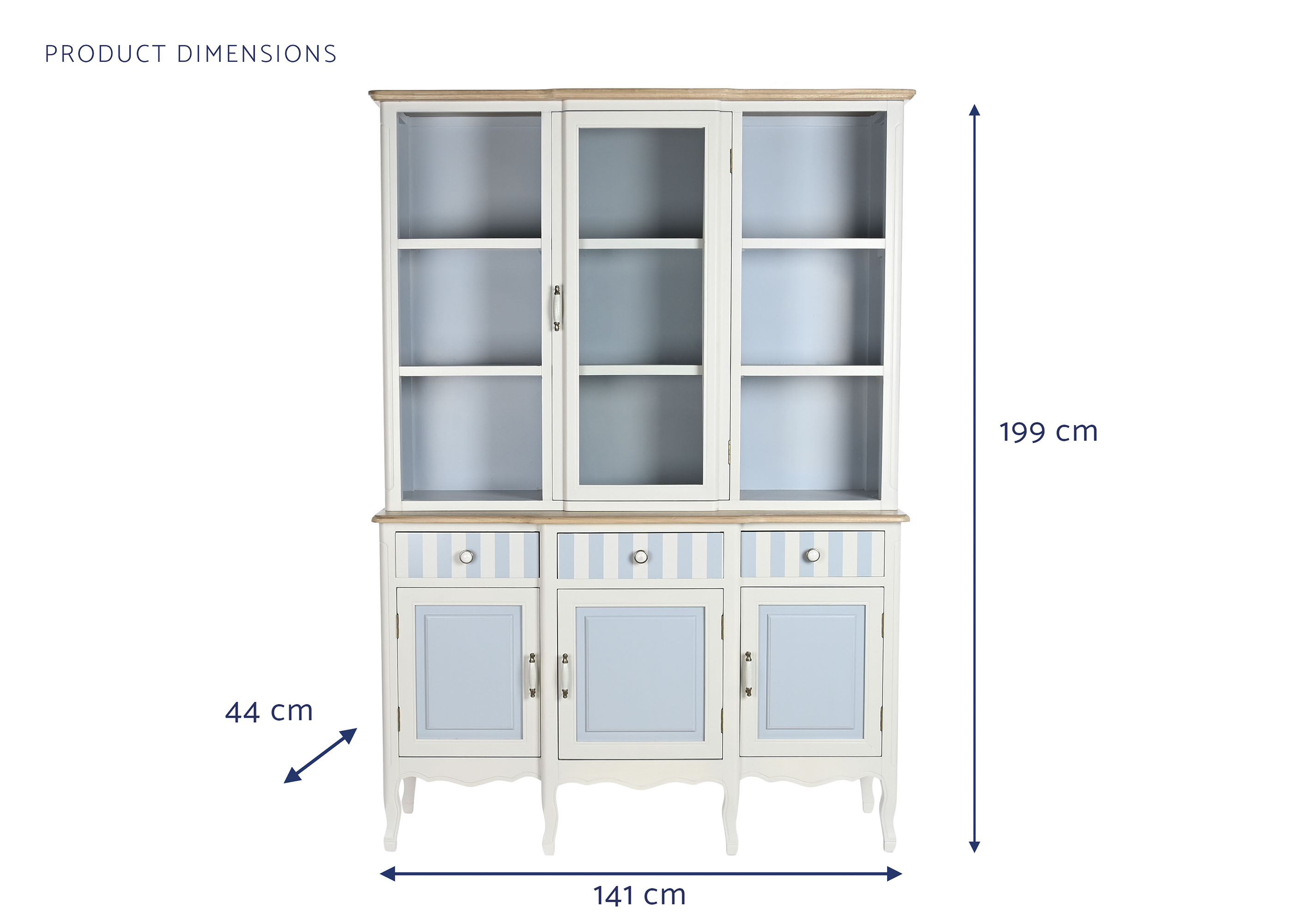 Vitrina paulownia cristal 141,5x44x199 blanco