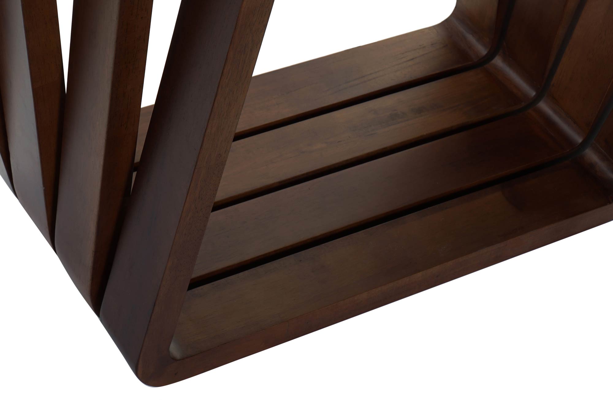 Consola nogal cristal 145x45x75 8 mm, natural