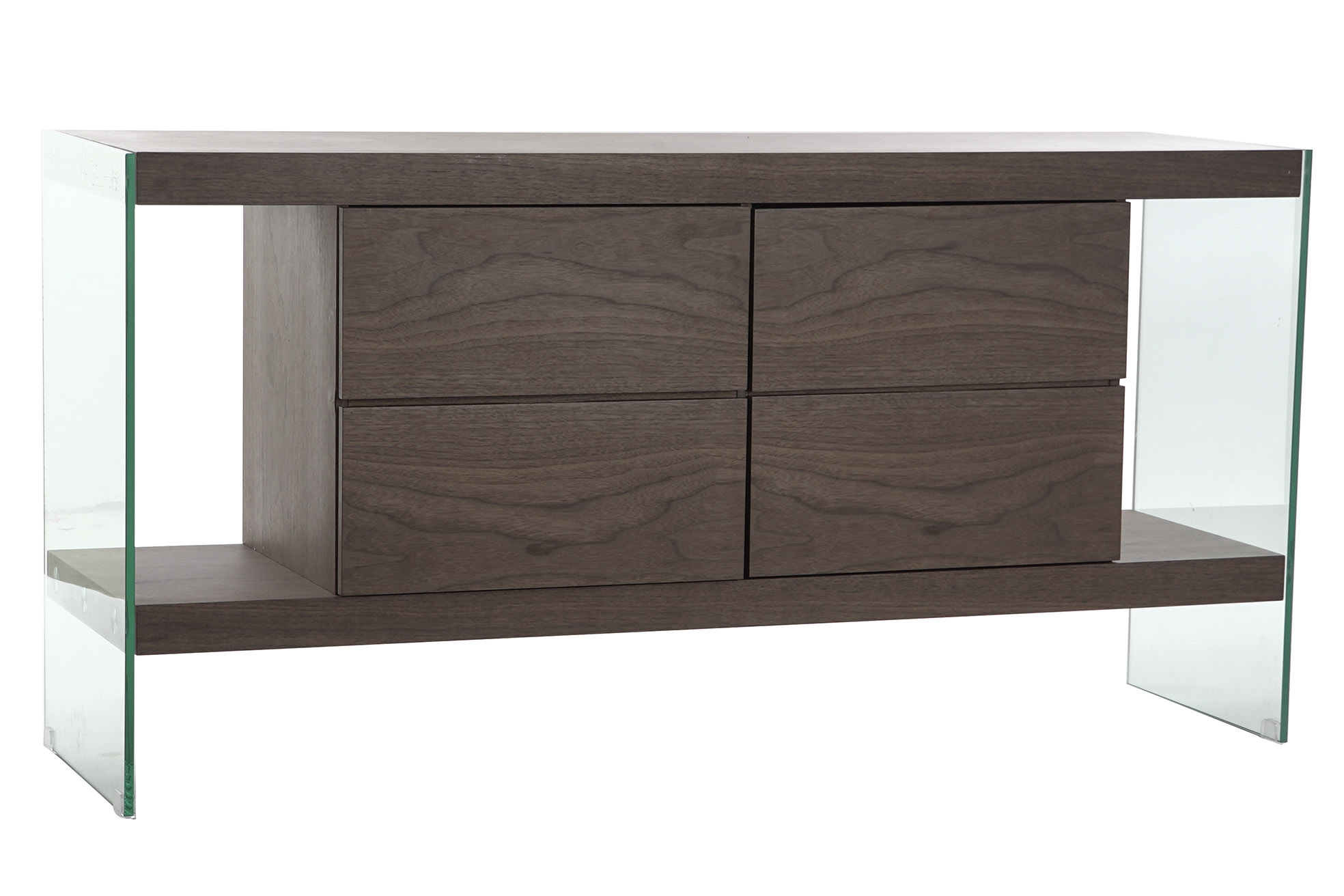 Buffet cristal mdf 160x45x80 nogal marron