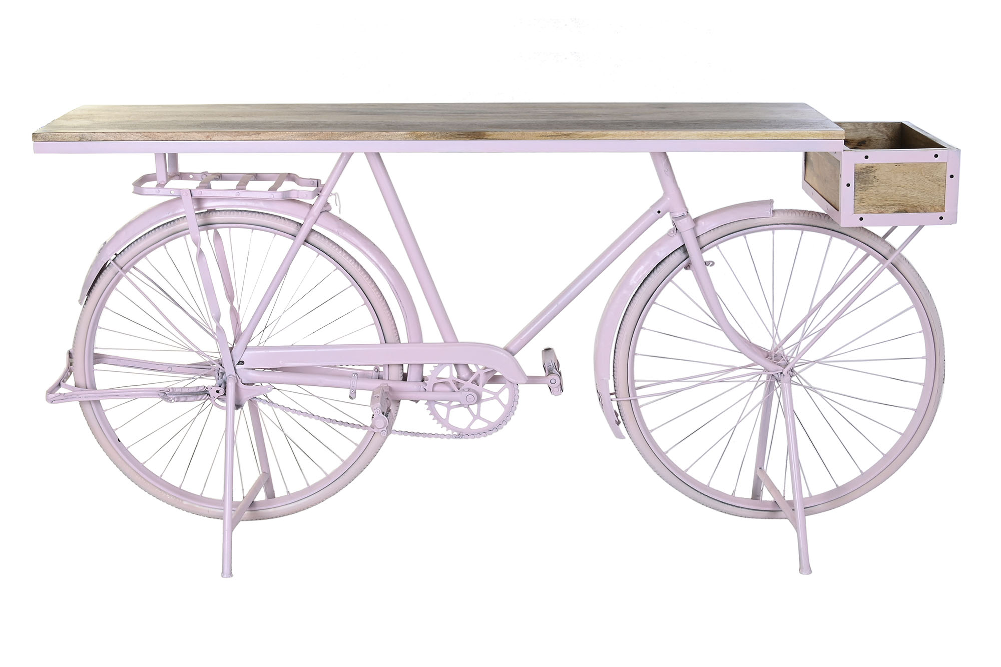Consola hierro mango 180x41x94 bicicleta rosa palo