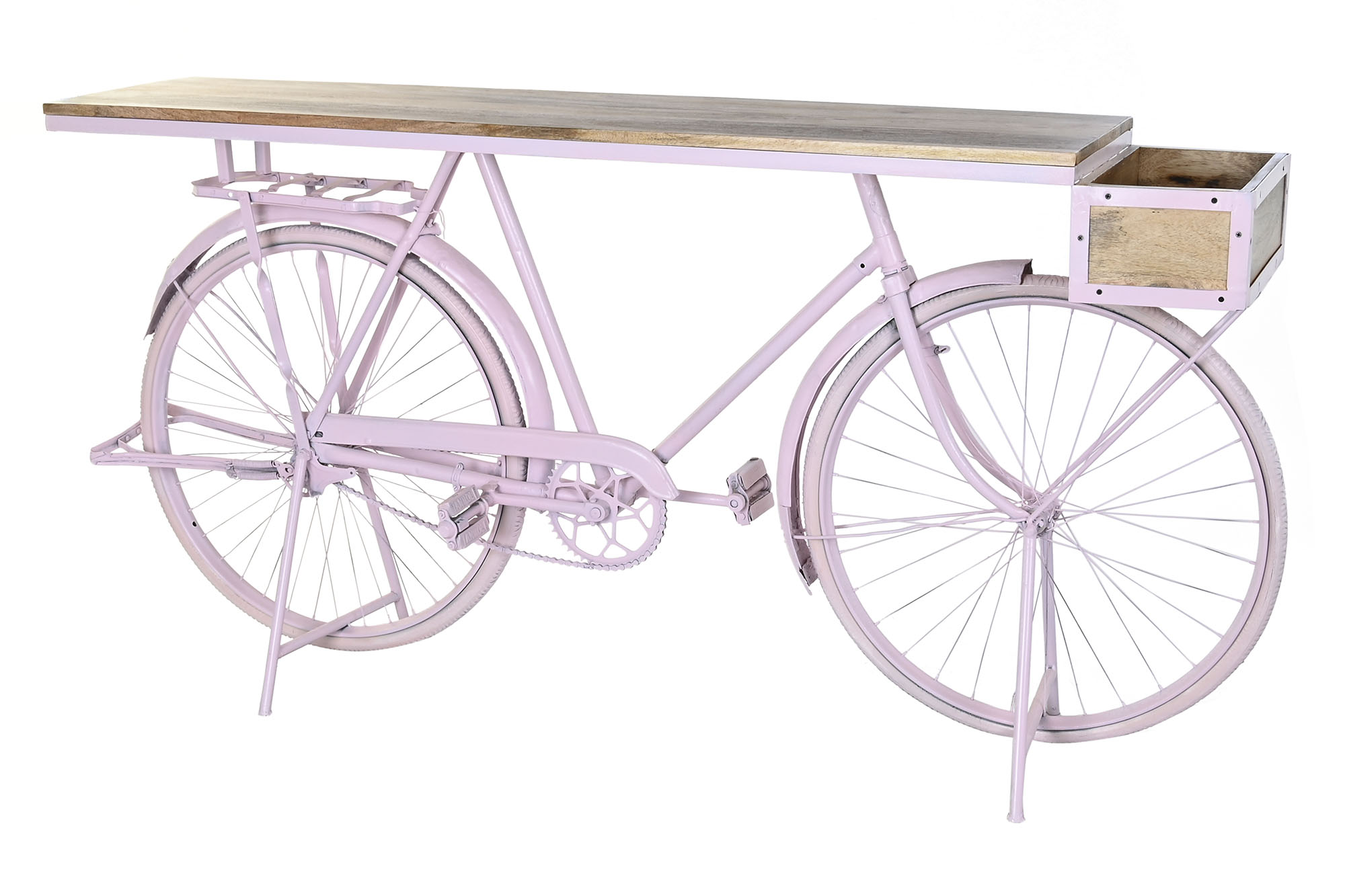 Consola hierro mango 180x41x94 bicicleta rosa palo