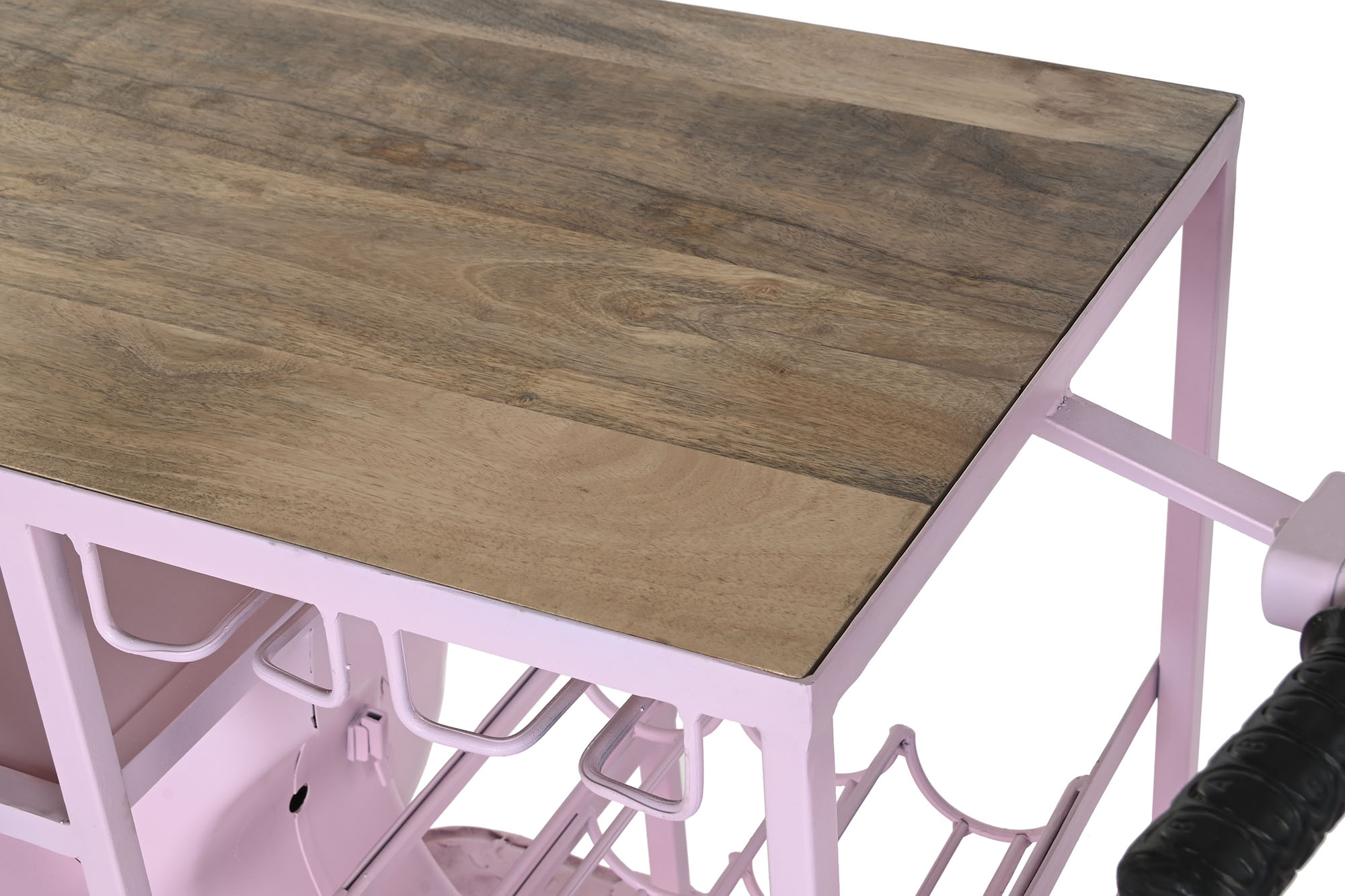 Botellero hierro mango 195x70x106 moto rosa palo