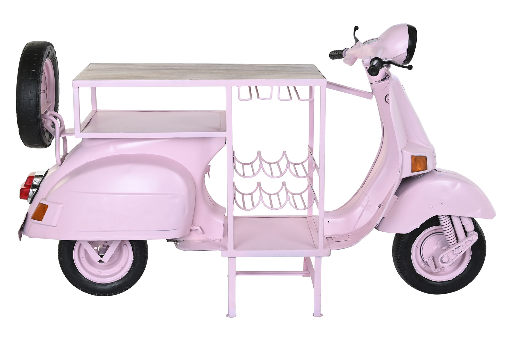 Botellero hierro mango 195x70x106 moto rosa palo
