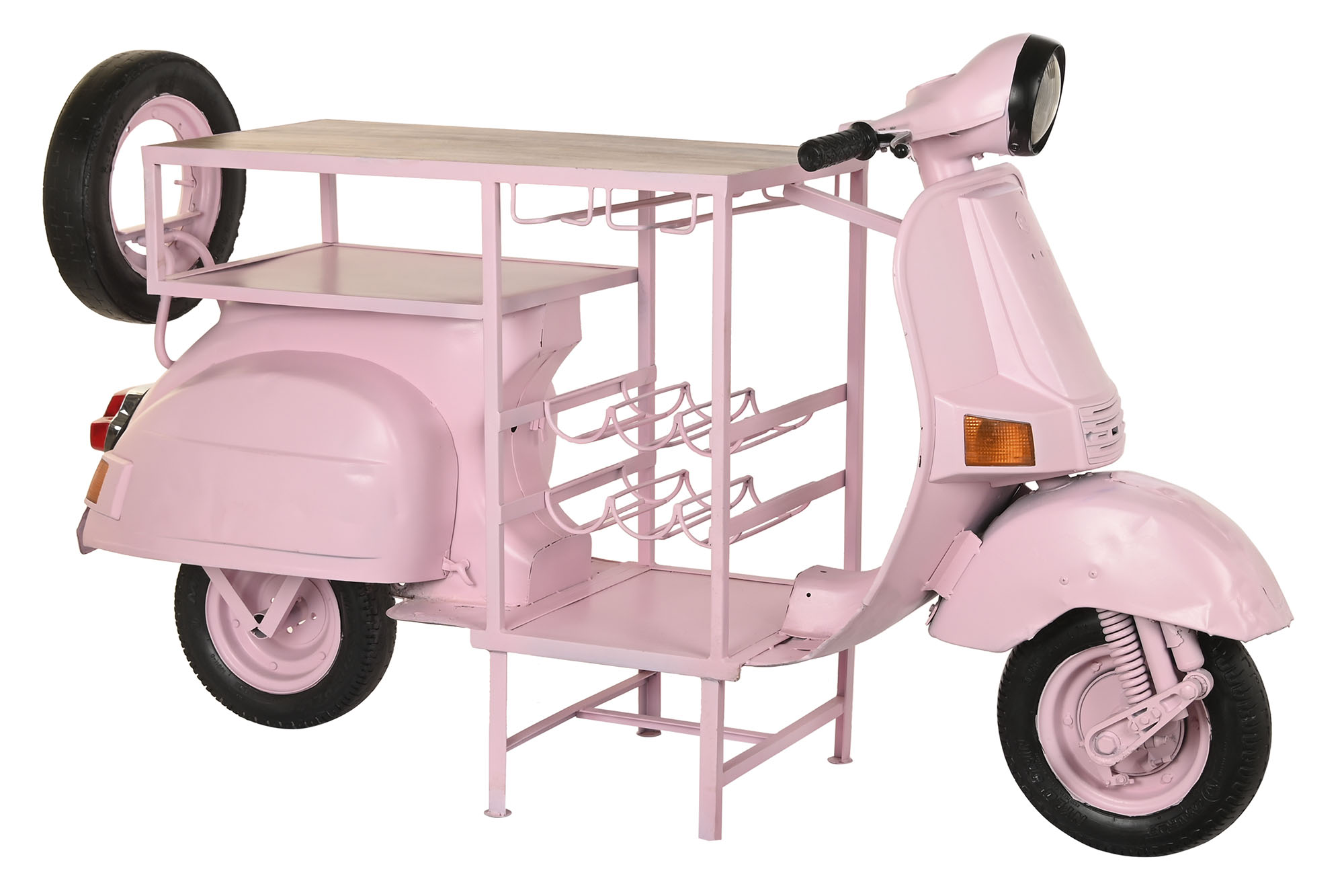 Botellero hierro mango 195x70x106 moto rosa palo