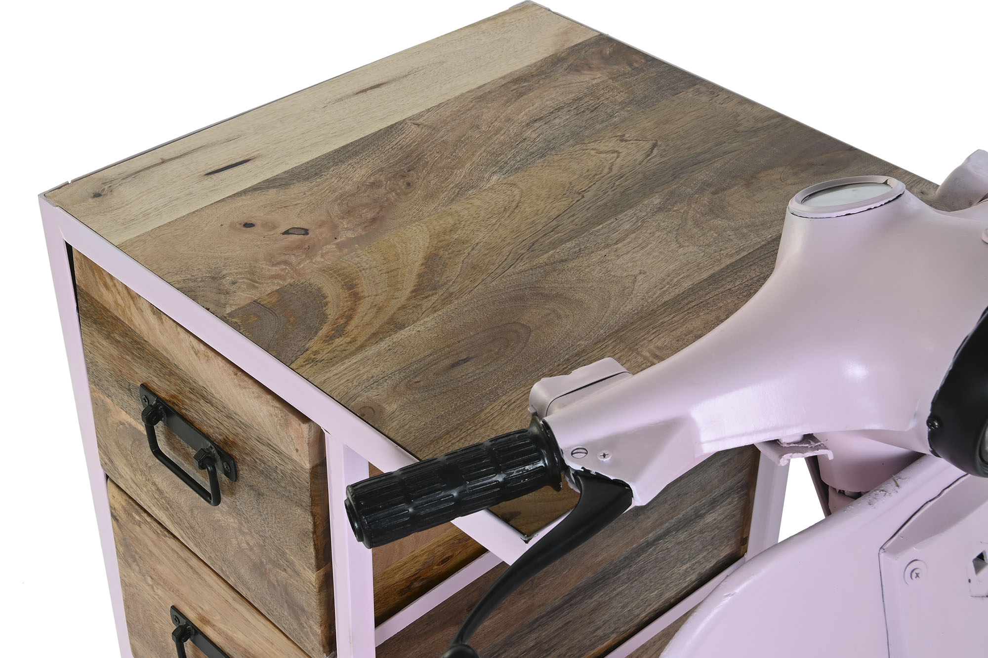 Cajonera metal mango 100x68x105 moto rosa palo
