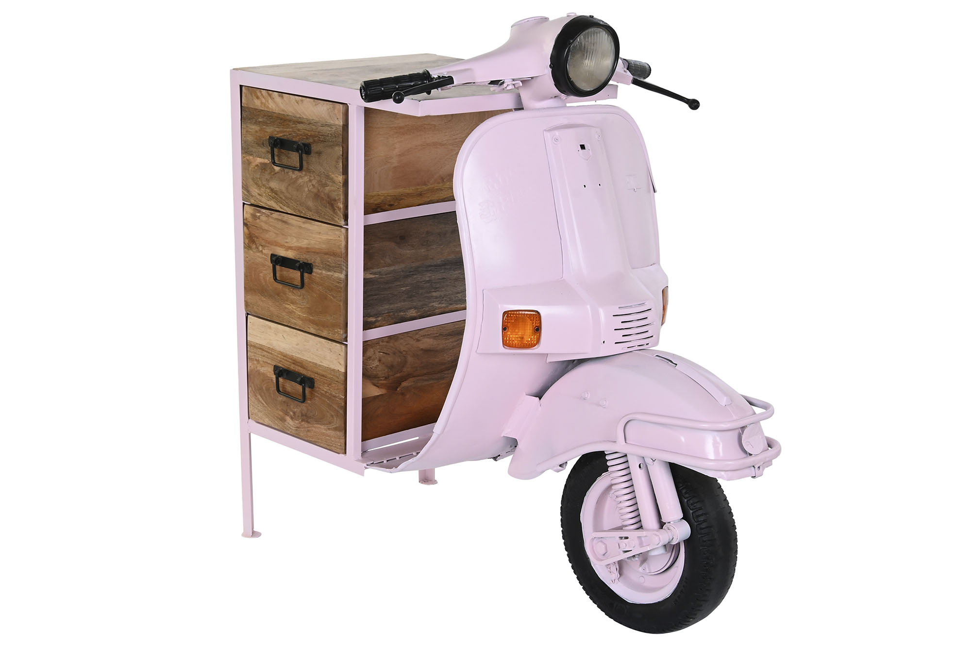 Cajonera metal mango 100x68x105 moto rosa palo