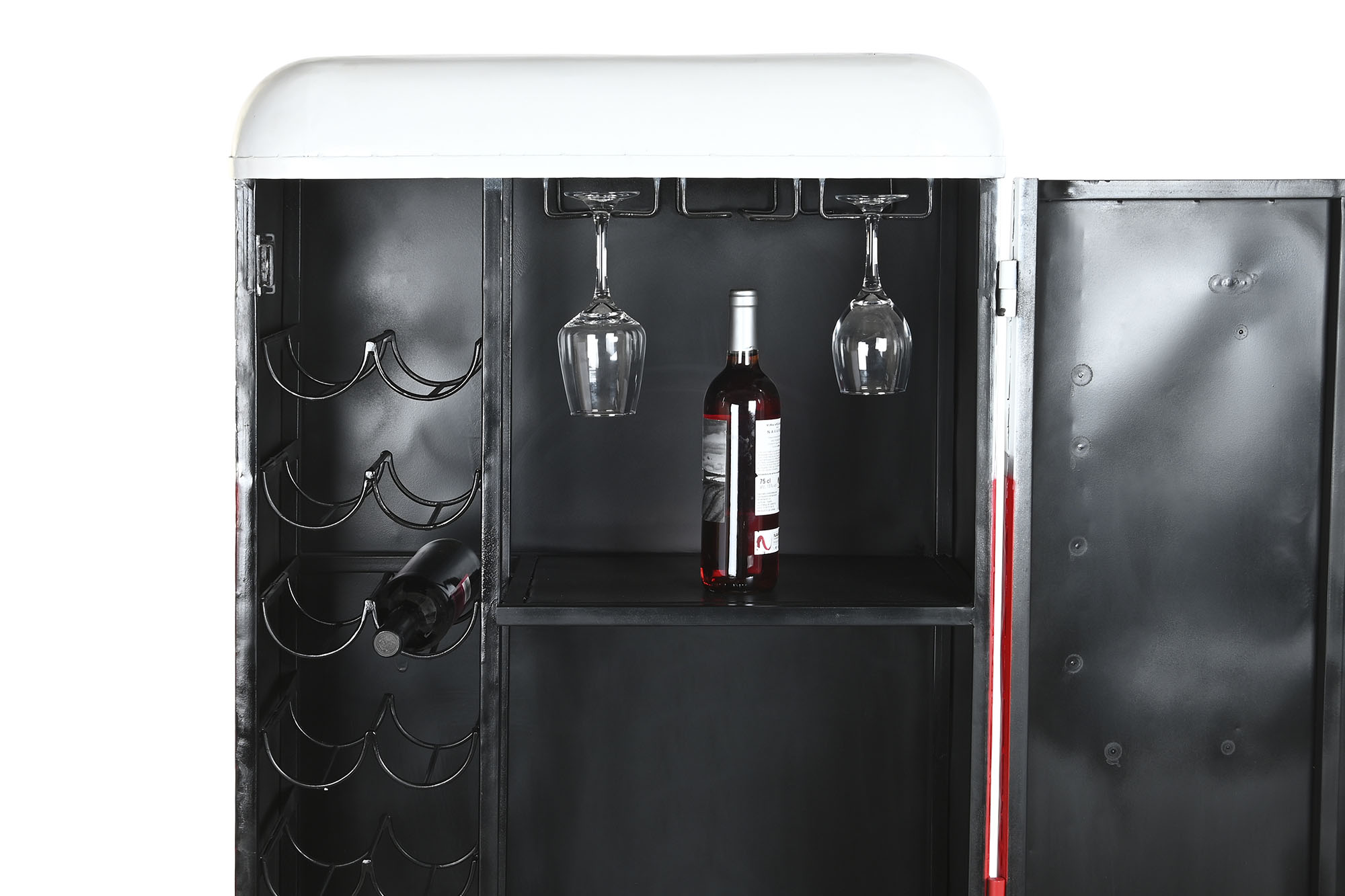 Botellero hierro 70x44x151 cola desgastado rojo