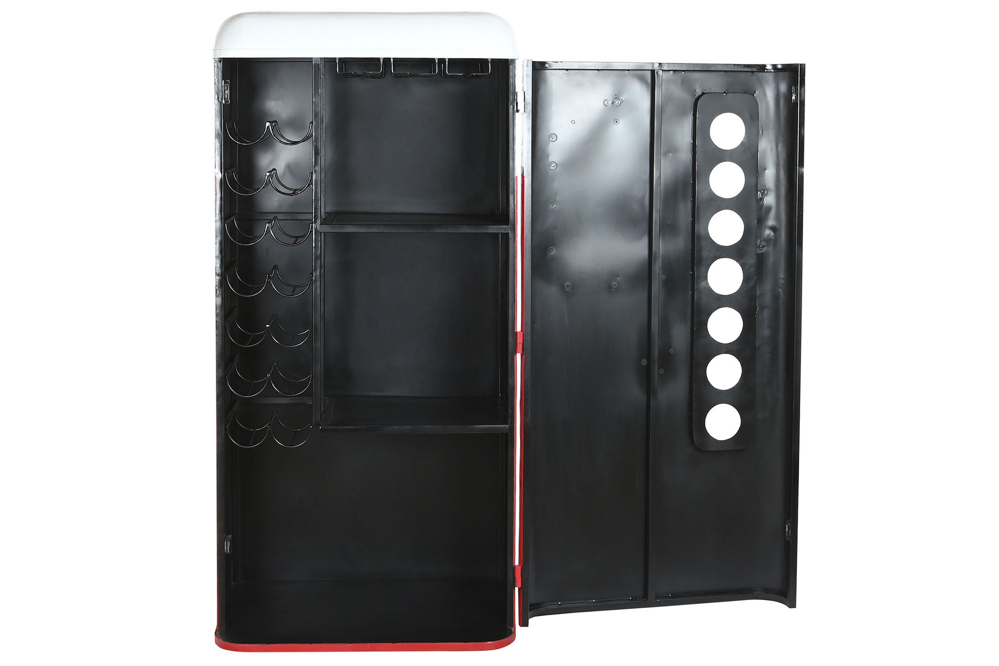 Botellero hierro 70x44x151 cola desgastado rojo