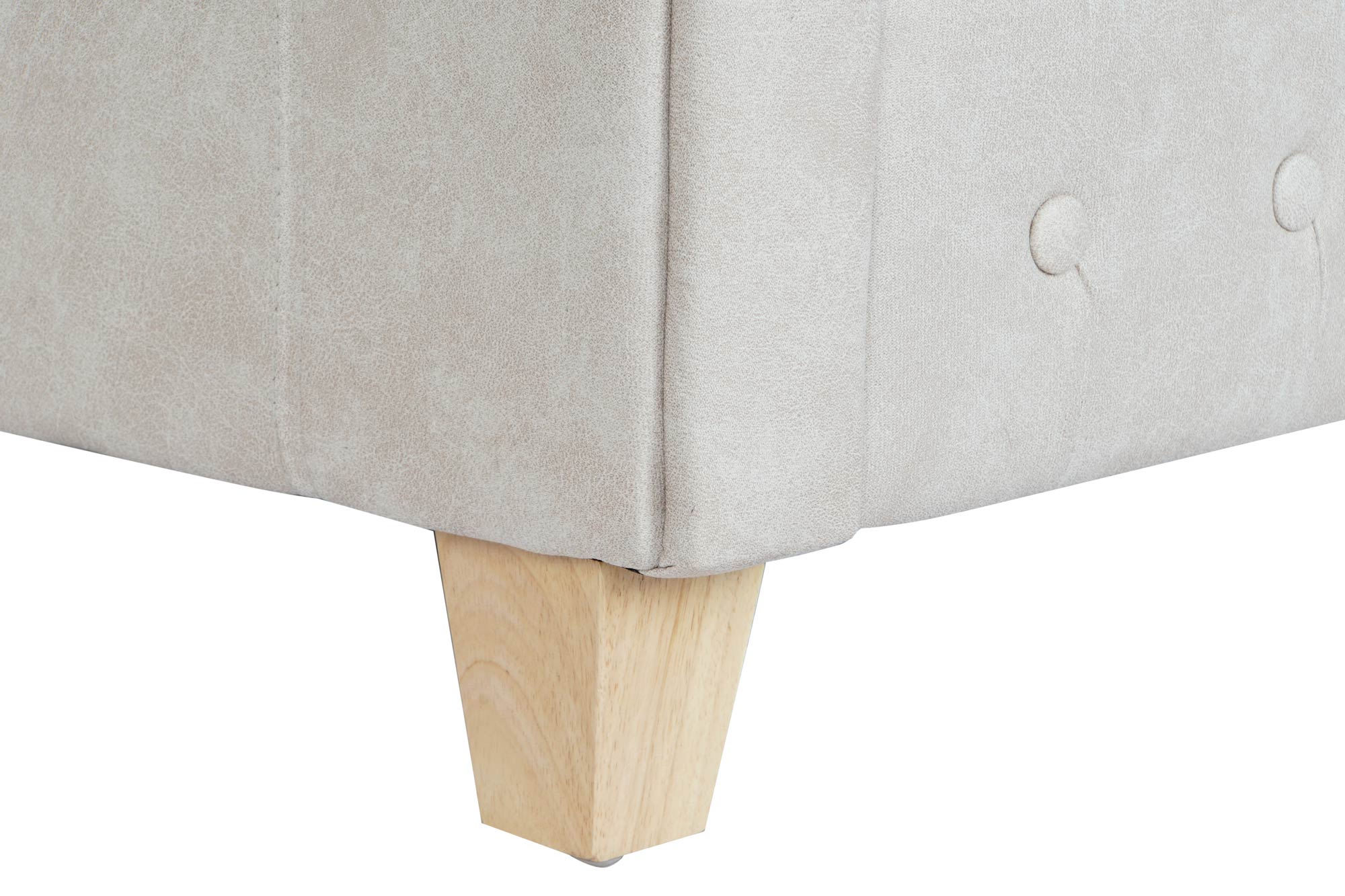 Sofa poliester madera 151x80x70 capitone blanco