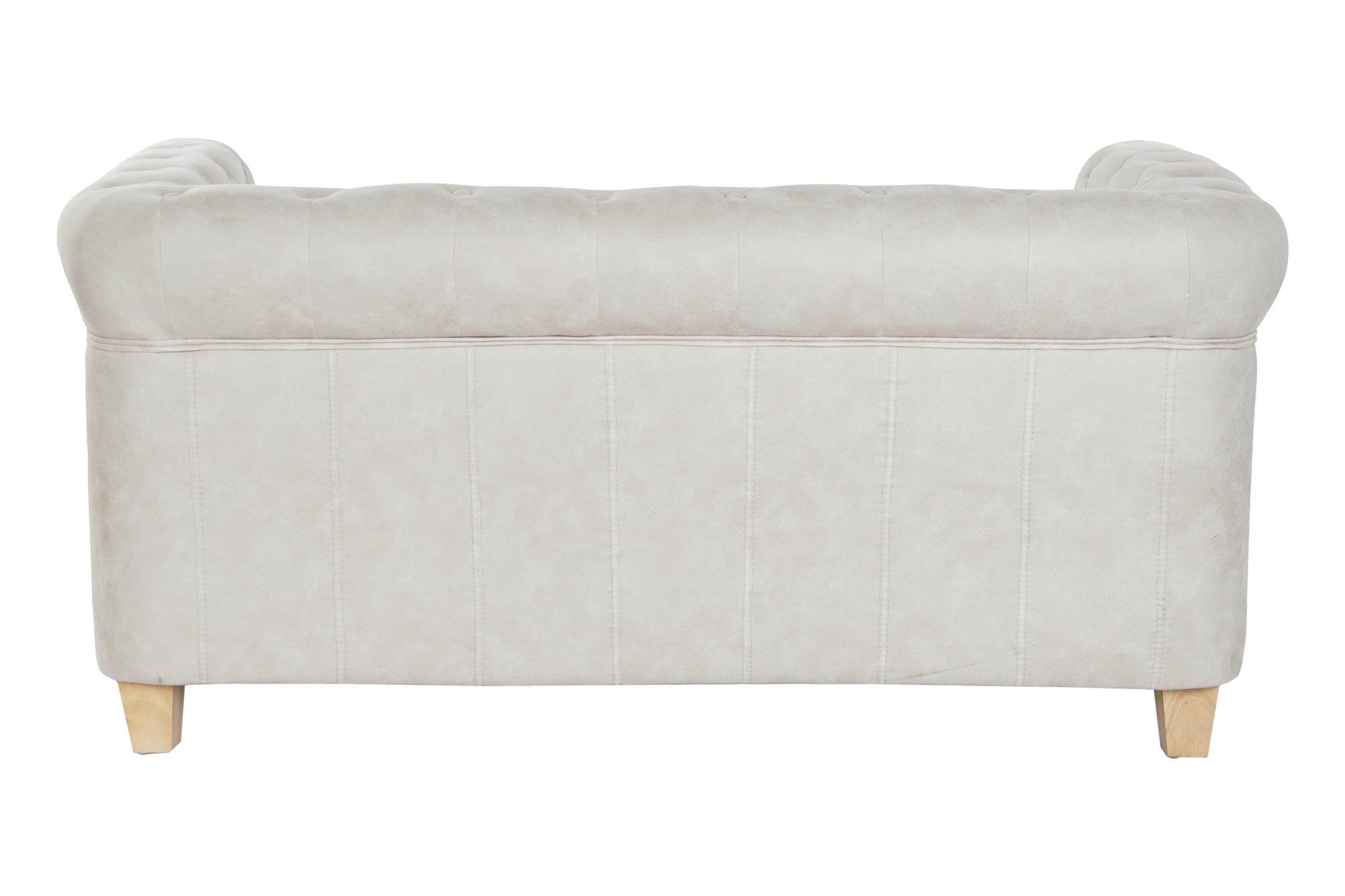 Sofa poliester madera 151x80x70 capitone blanco