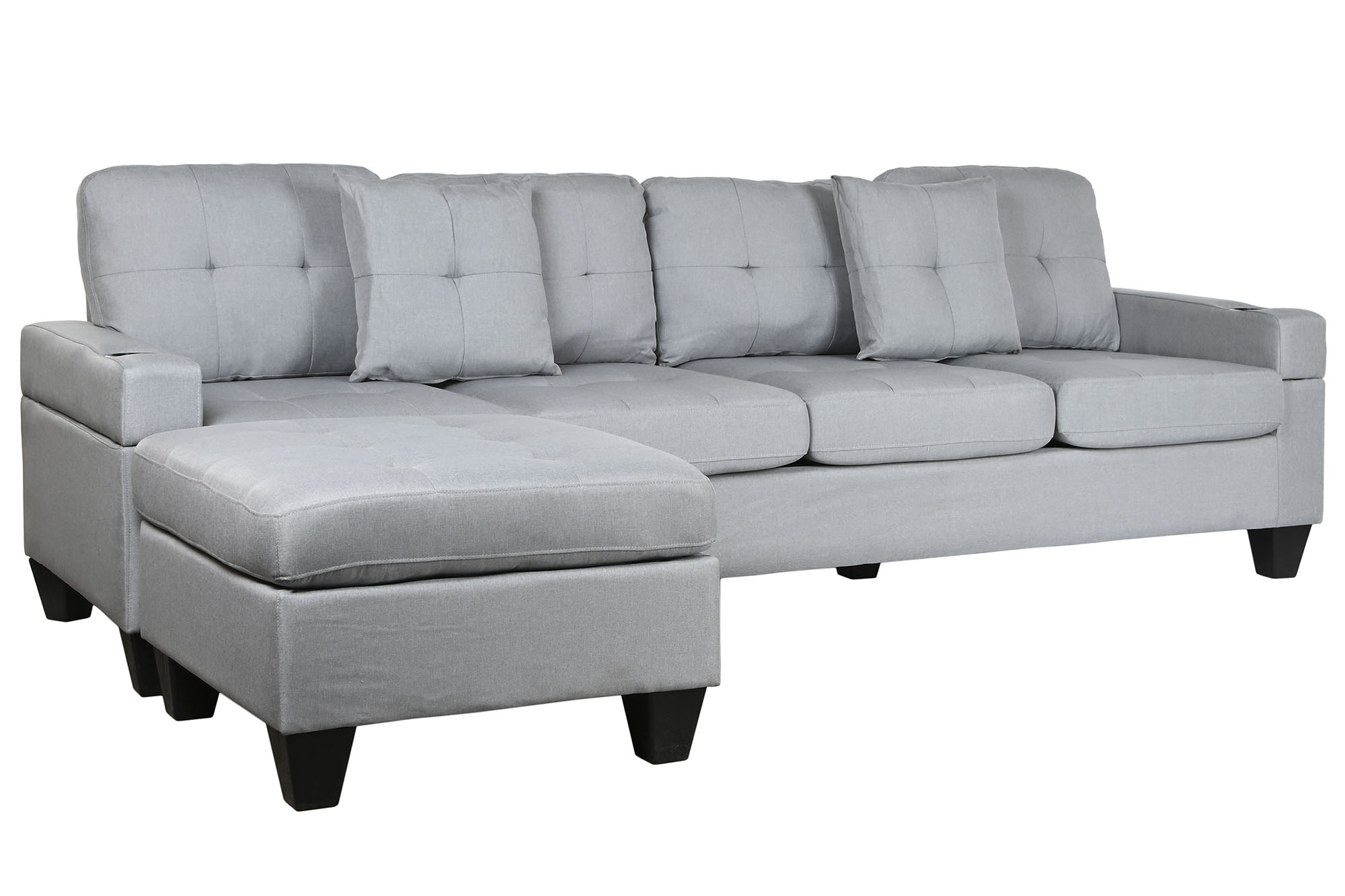 Sofa poliester pp 244x146x81 chaiselongue