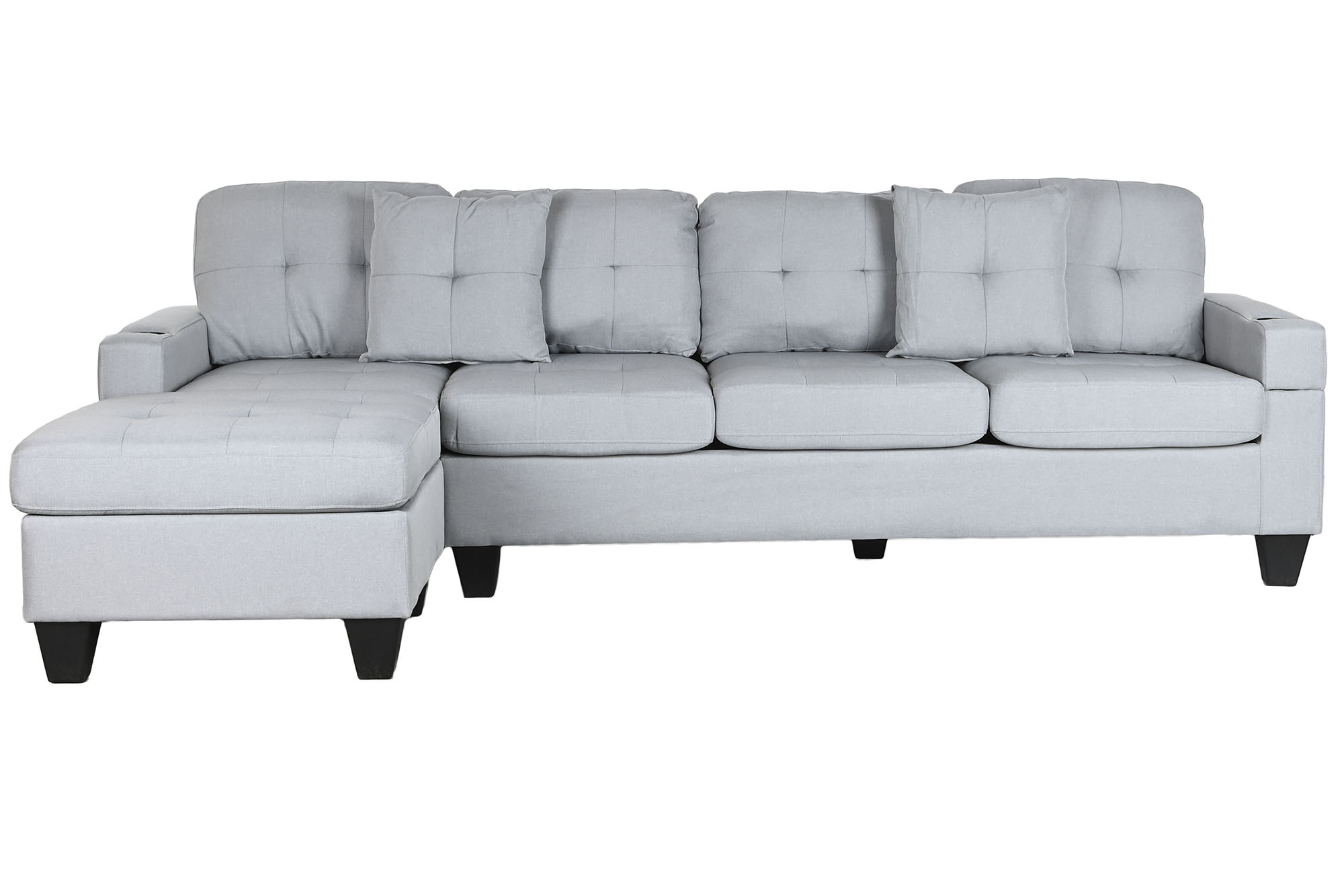 Sofa poliester pp 244x146x81 chaiselongue