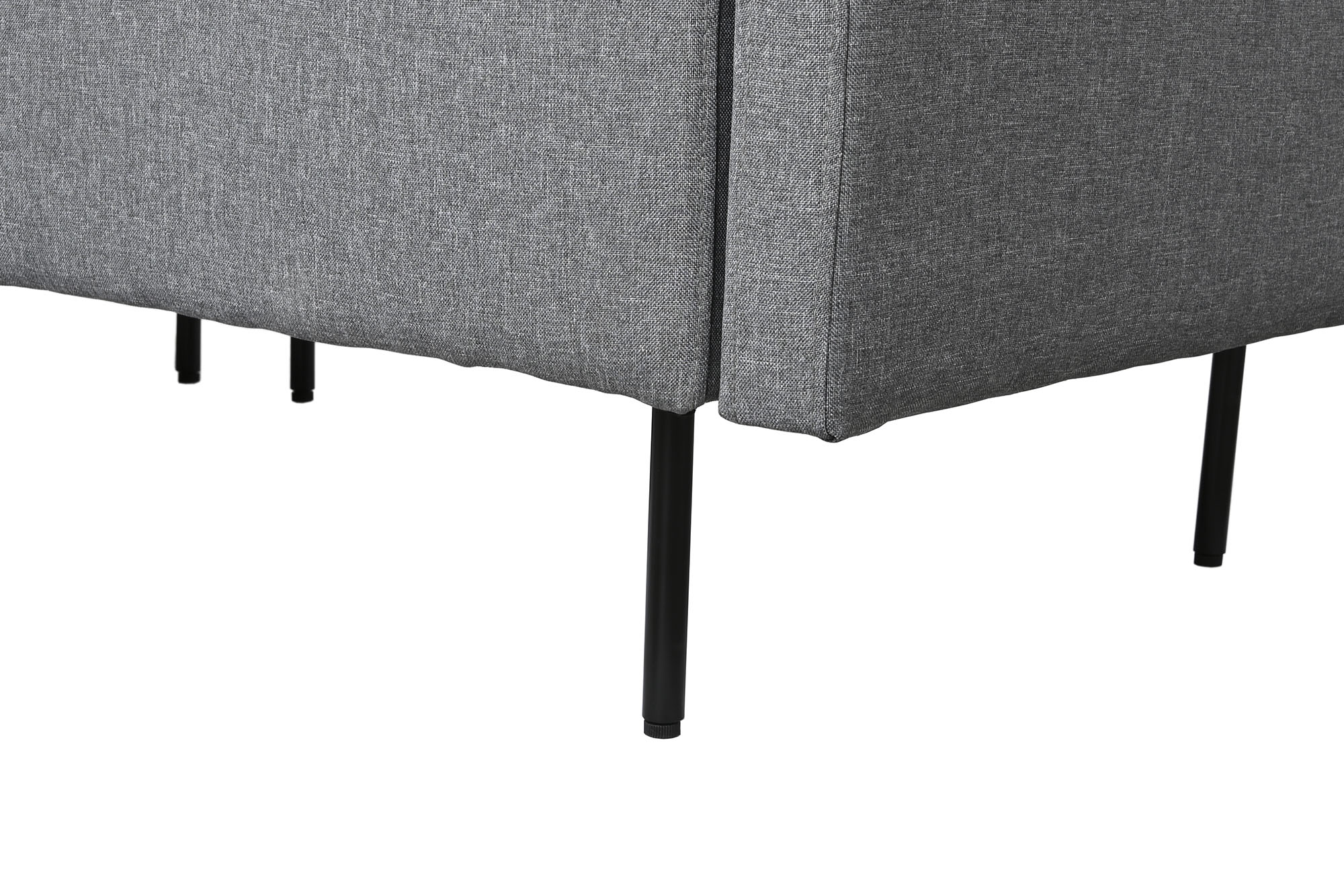 Sofa poliester metal 276x152,5x84 gris