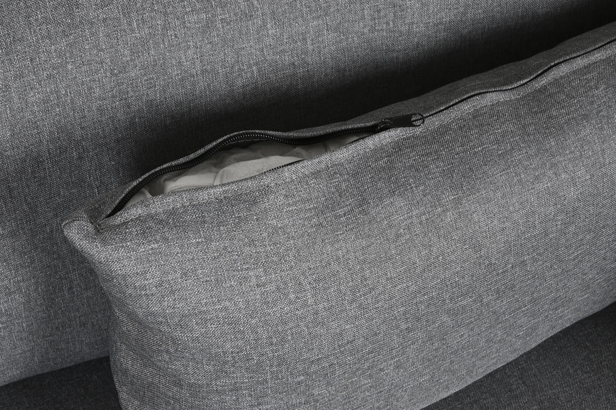 Sofa poliester metal 276x152,5x84 gris