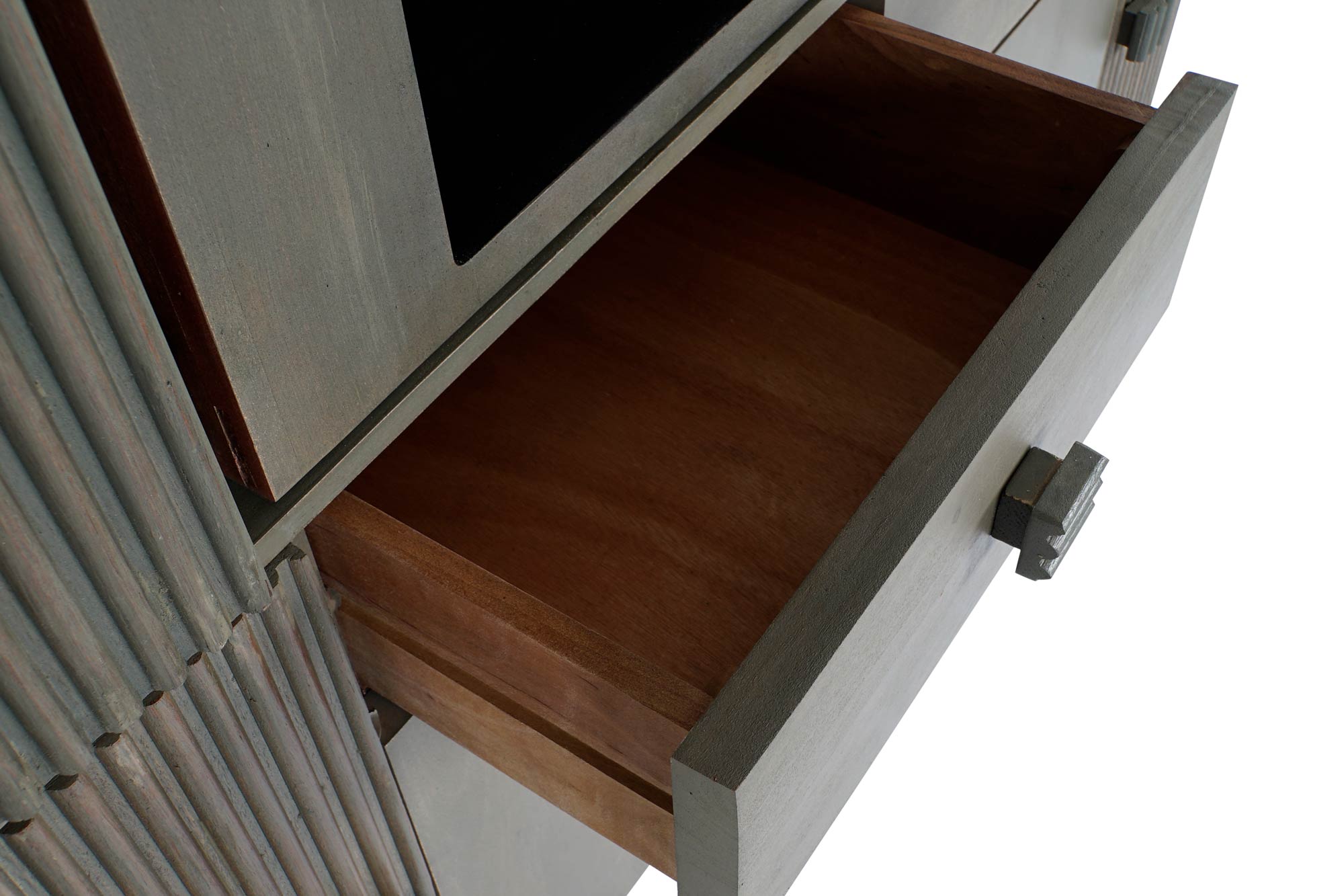 Vitrina jamun cristal 177x40x180 gris