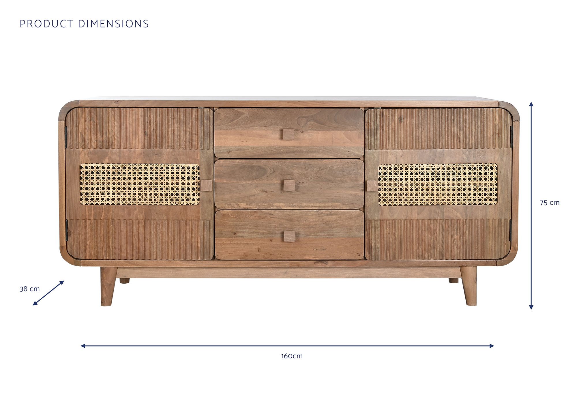 Buffet madera jamun 160x38x75 natural