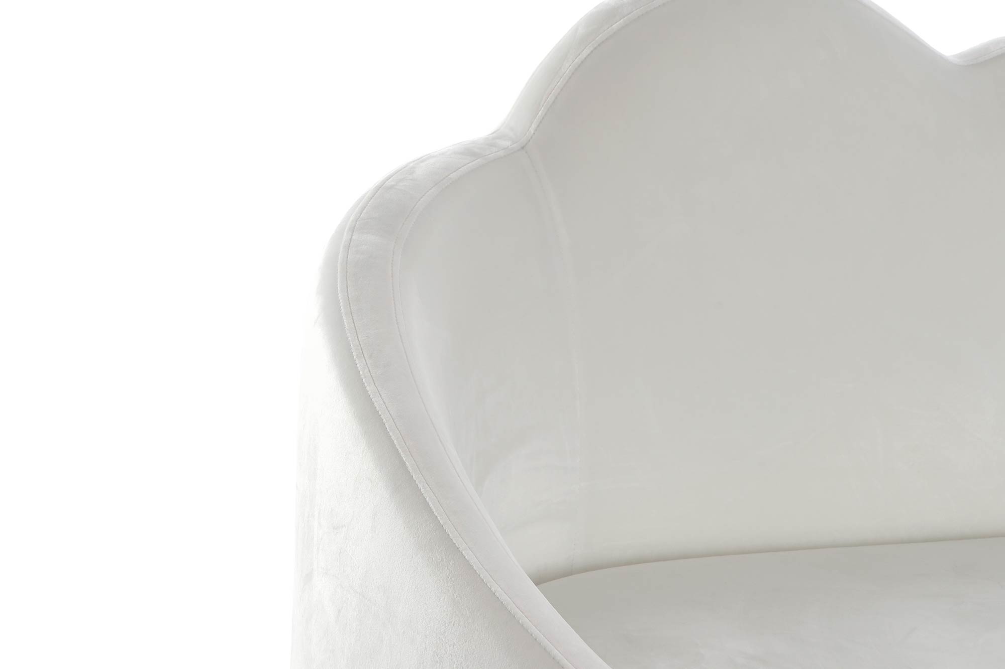 Sofa poliester metal 155x75x92 nube blanco