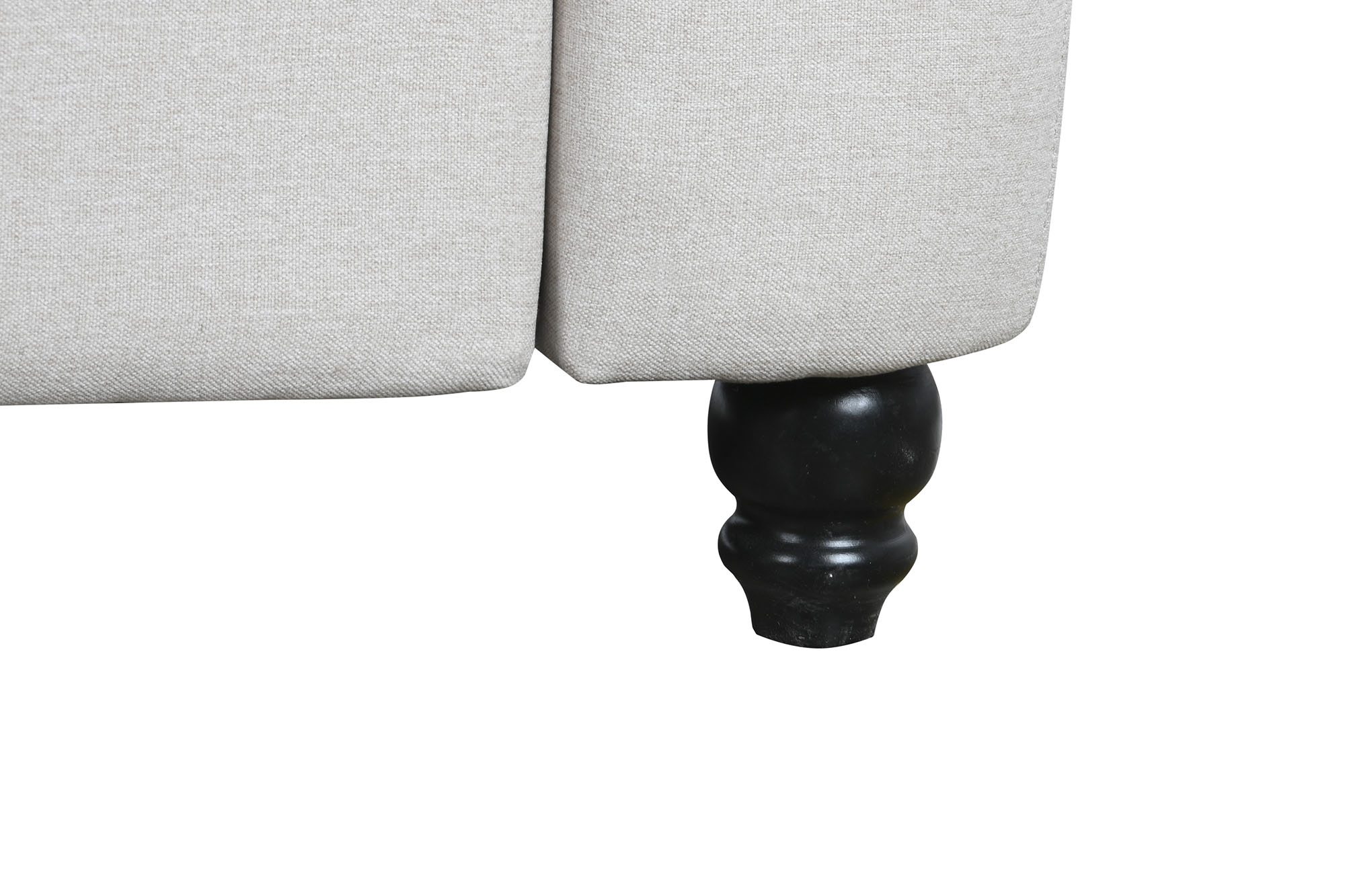 Sofa poliester madera 209x84x76 crema