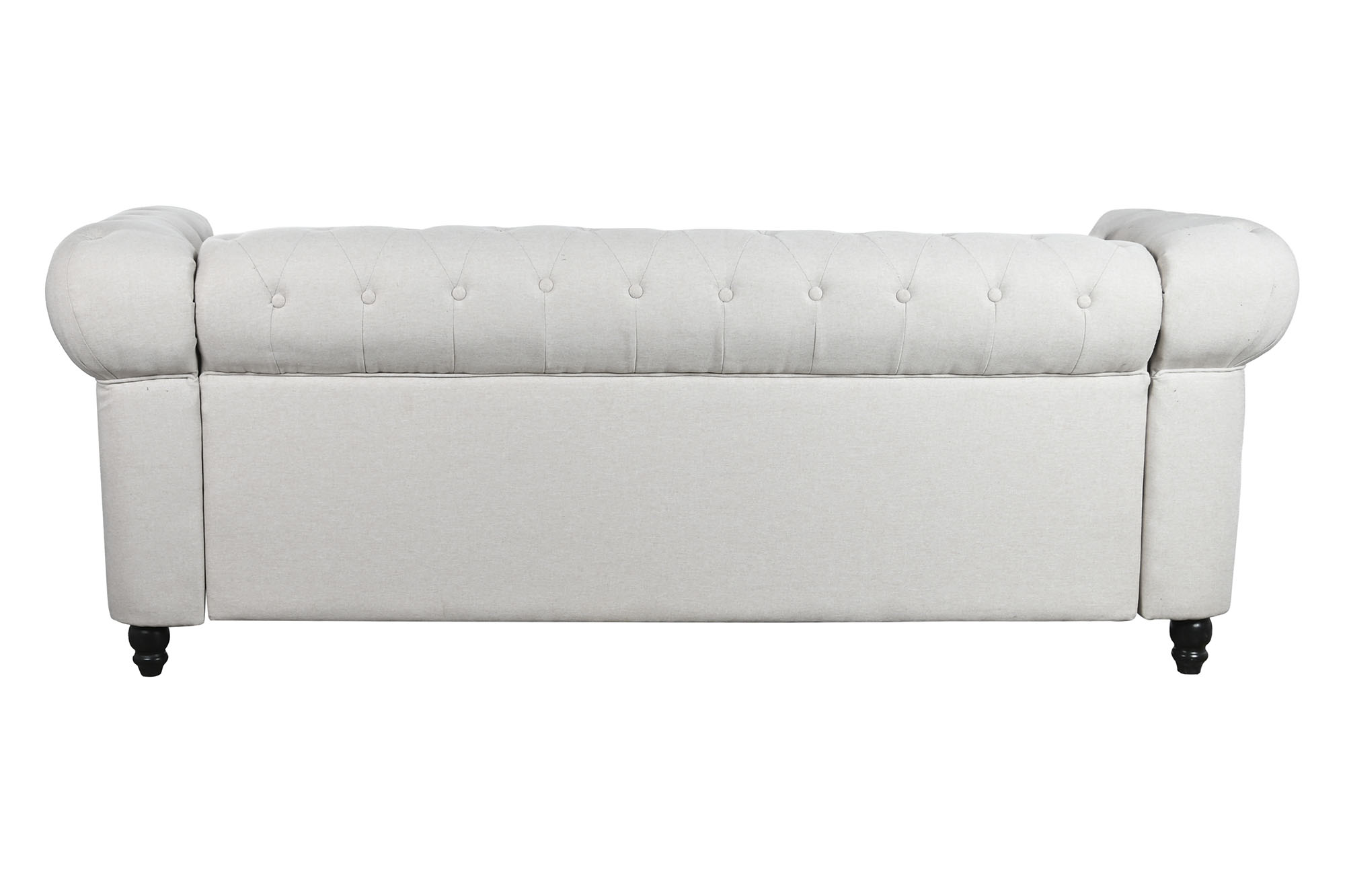 Sofa poliester madera 209x84x76 crema