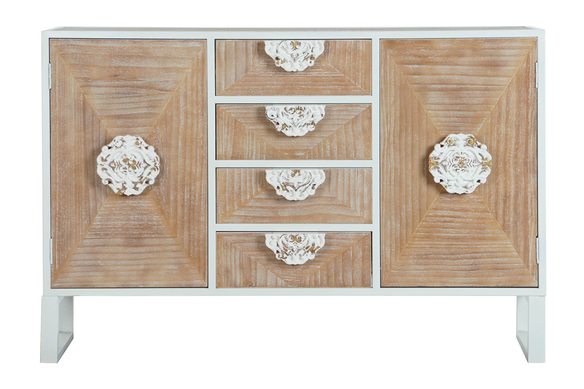 Buffet abeto metal 120x35x80 blanco