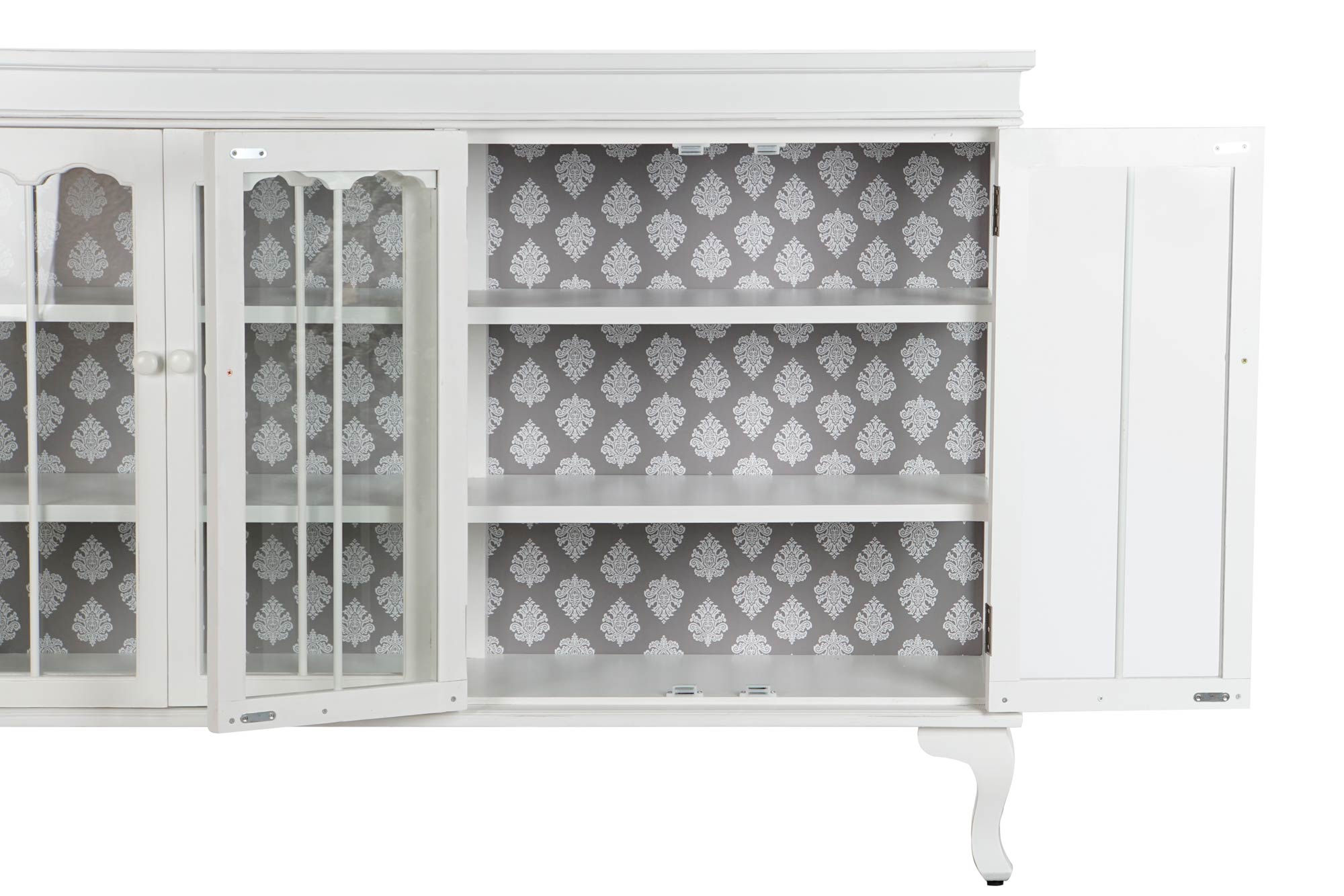 Buffet abeto cristal 142,5x40,5x101,5 blanco