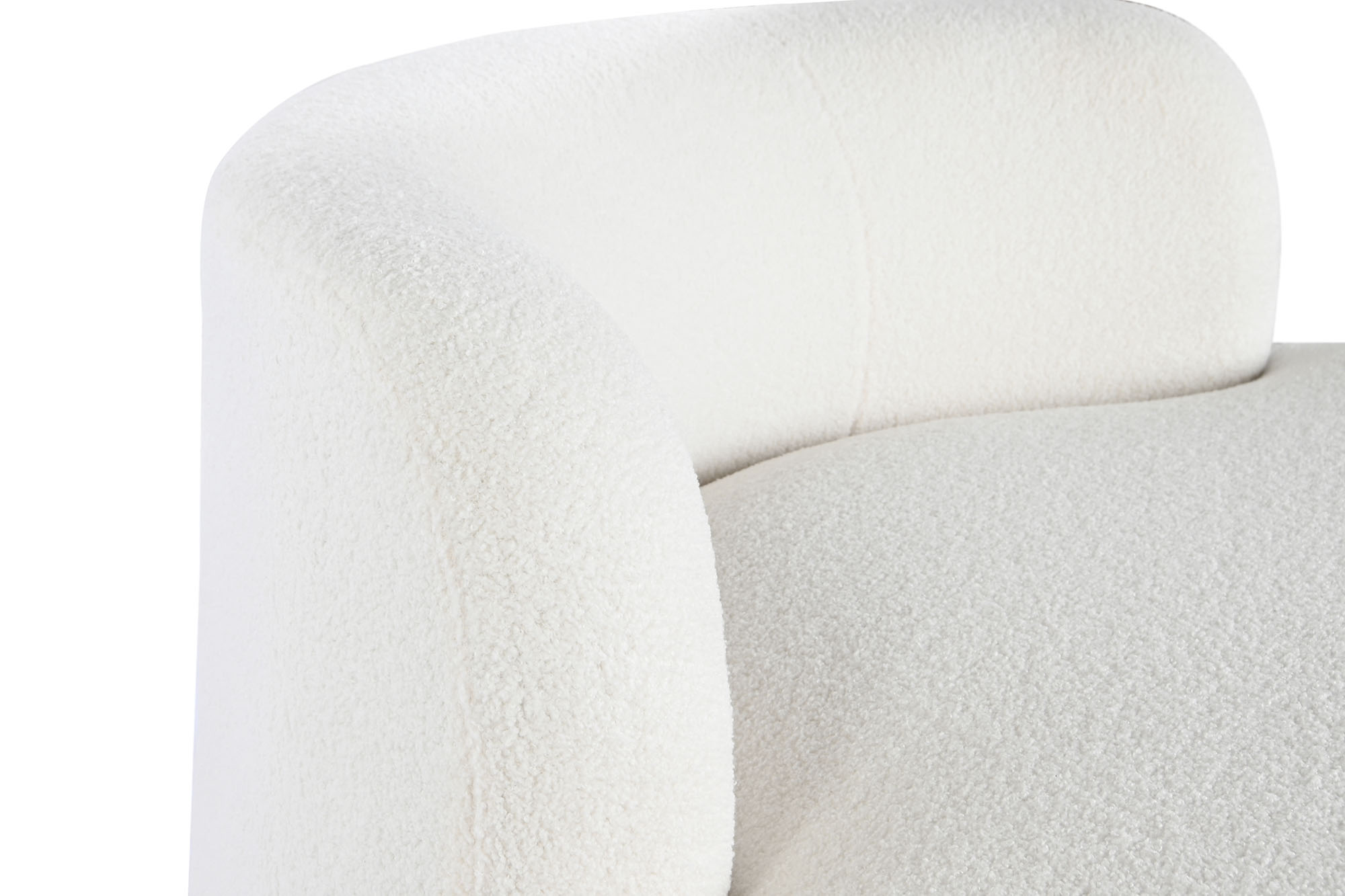 Sofa poliester 150x150x69 borreguito blanco