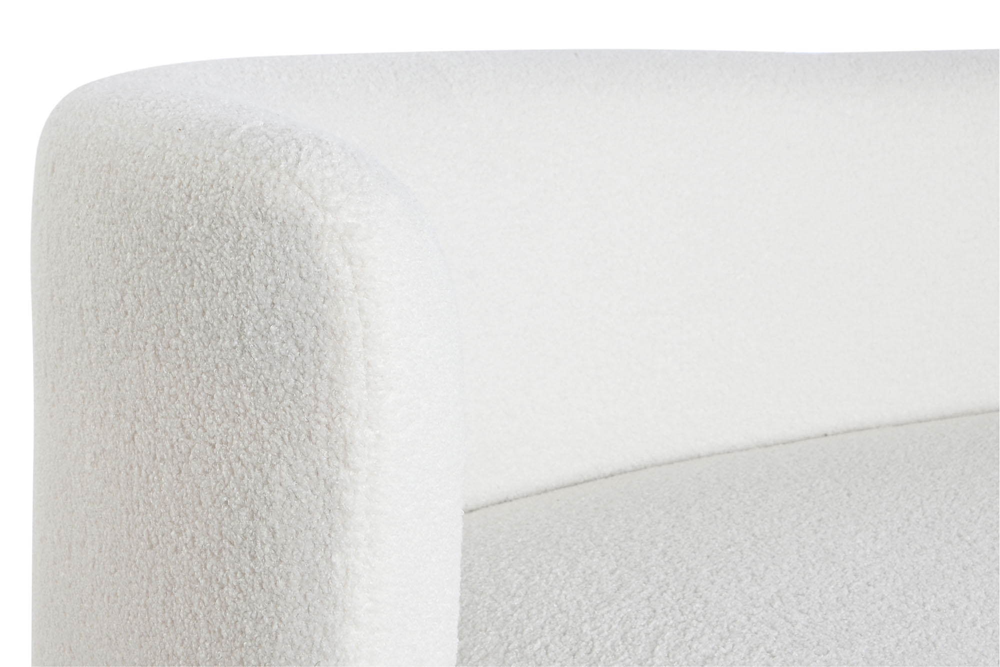 Sofa poliester 193x92x79 borreguito blanco
