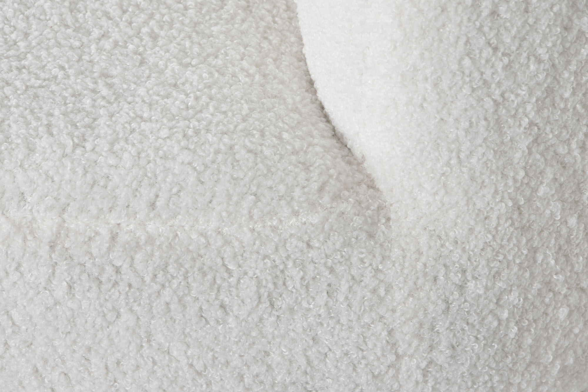 Sofa poliester 193x92x79 borreguito blanco