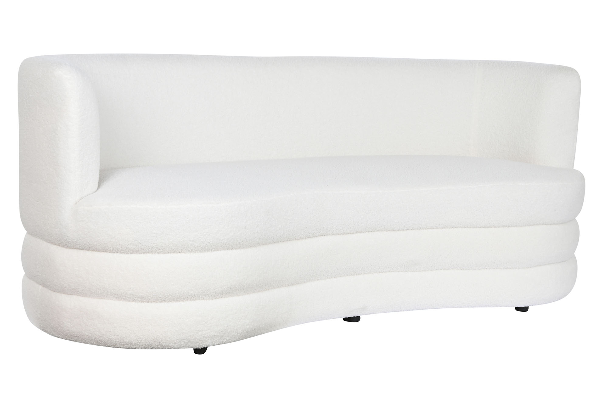 Sofa poliester 193x92x79 borreguito blanco