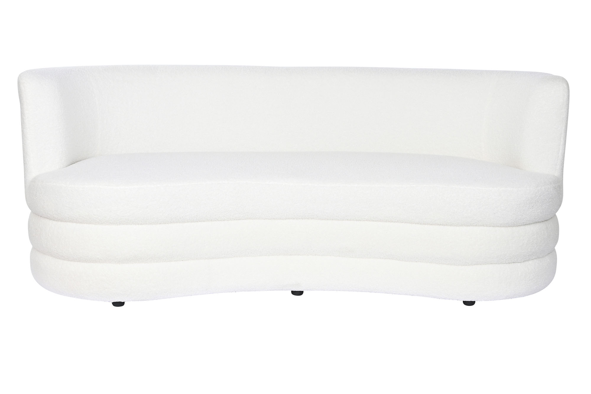 Sofa poliester 193x92x79 borreguito blanco