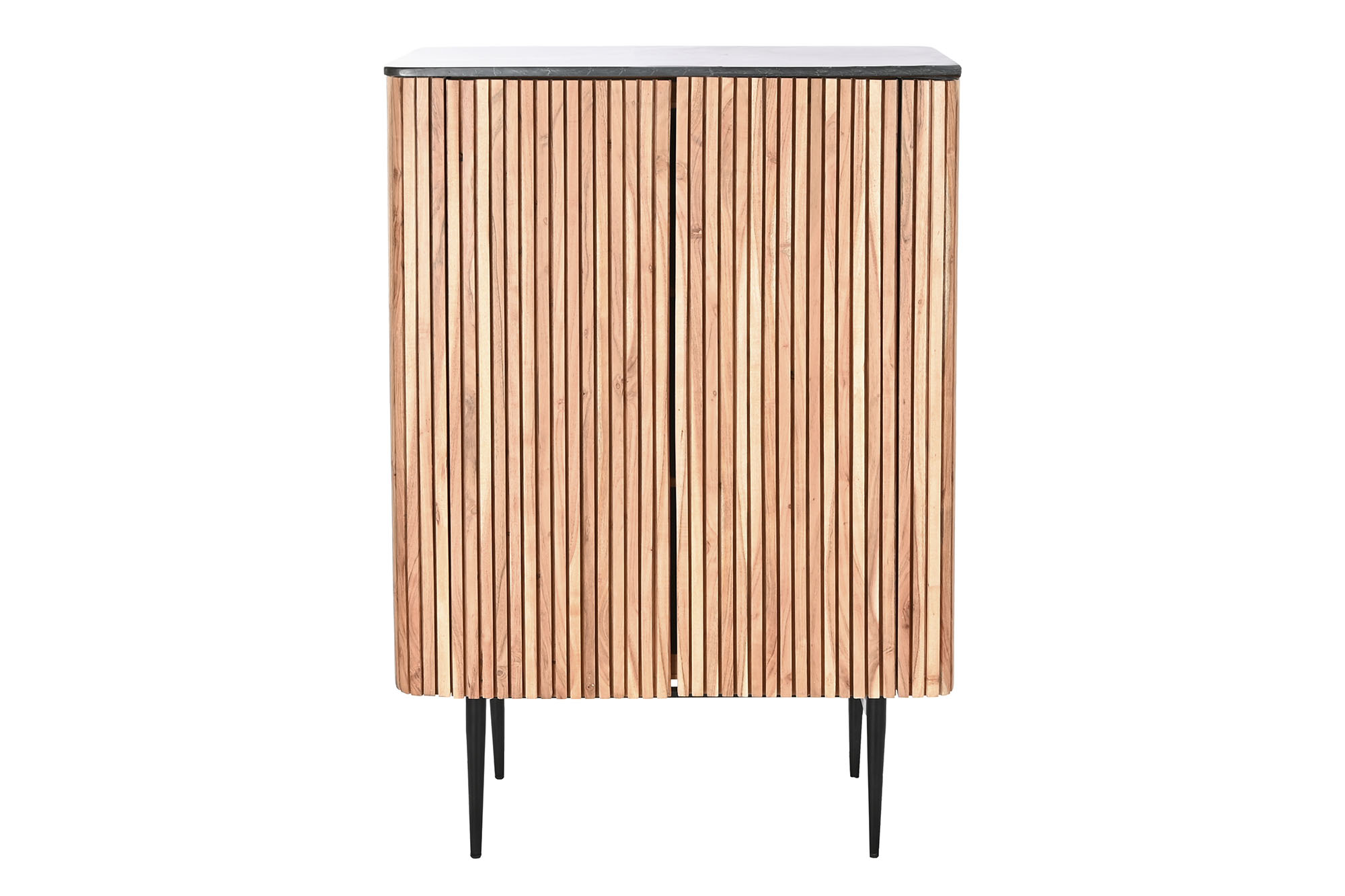 Aparador acacia marmol 85x45x130 negro