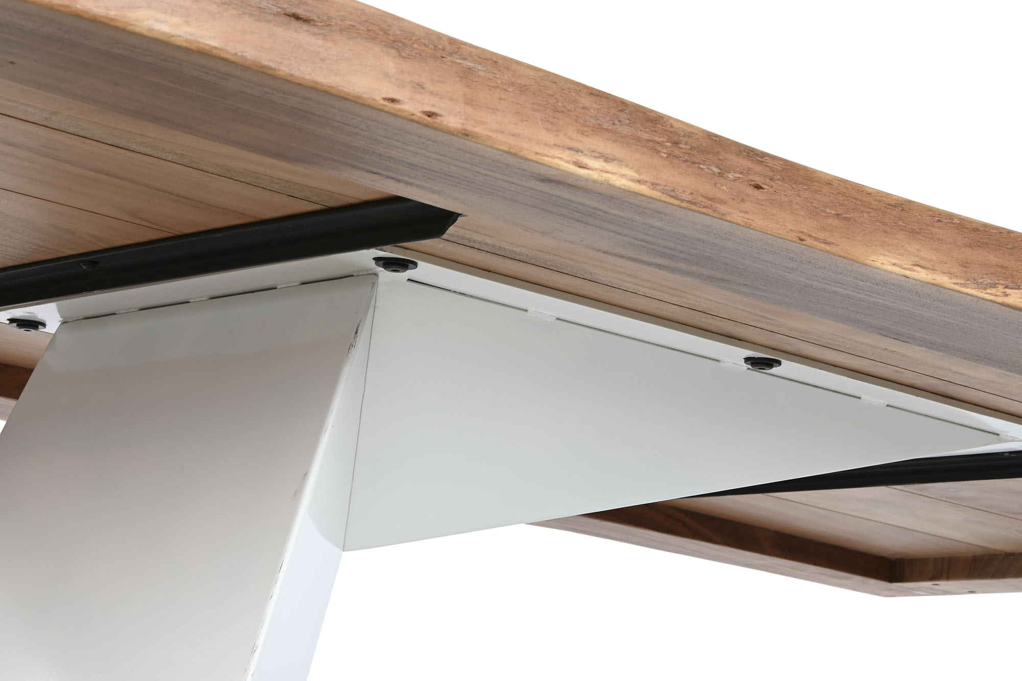 Mesa comedor acacia metal 200x100x76 pata blanca