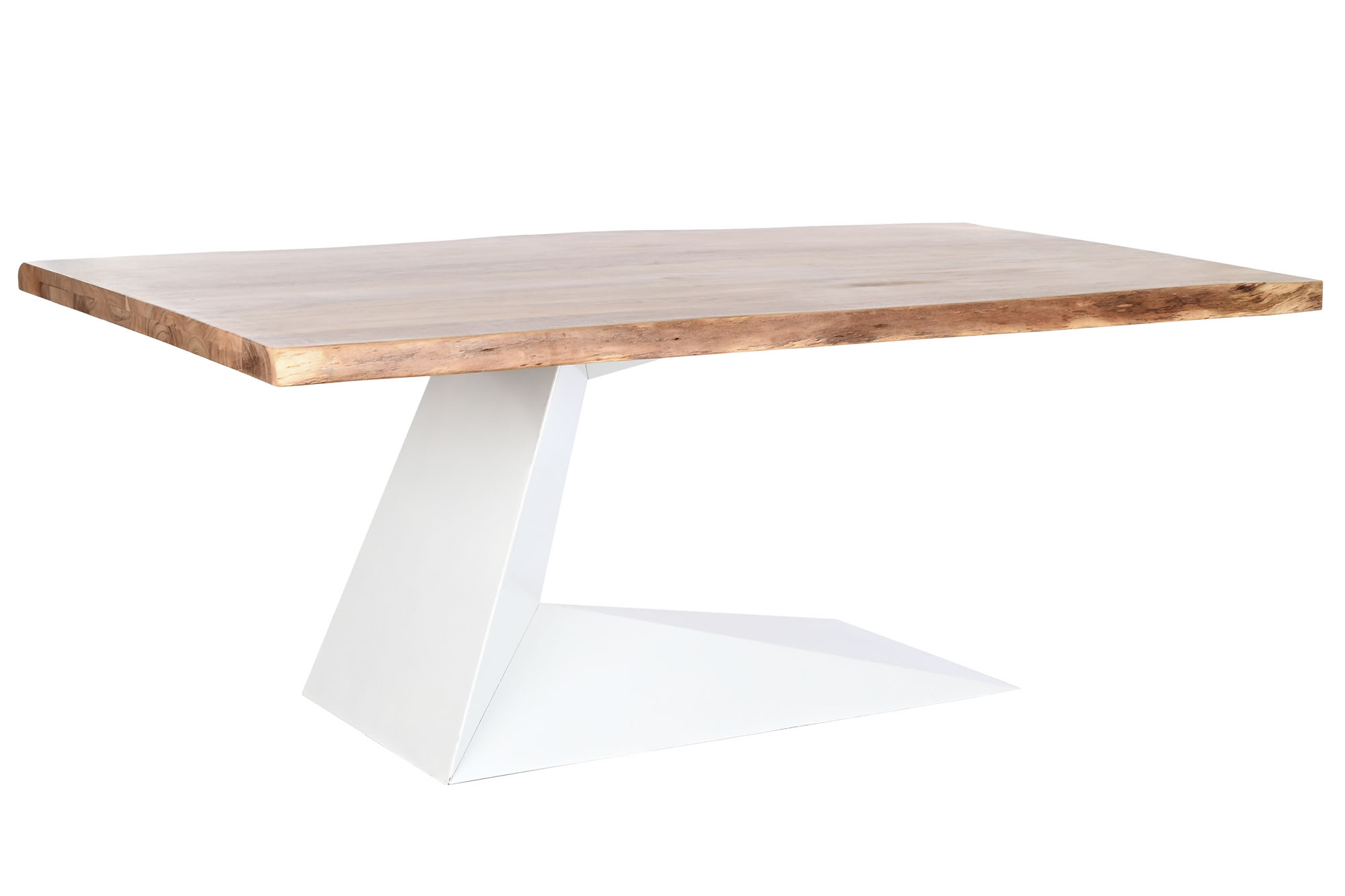 Mesa comedor acacia metal 200x100x76 pata blanca