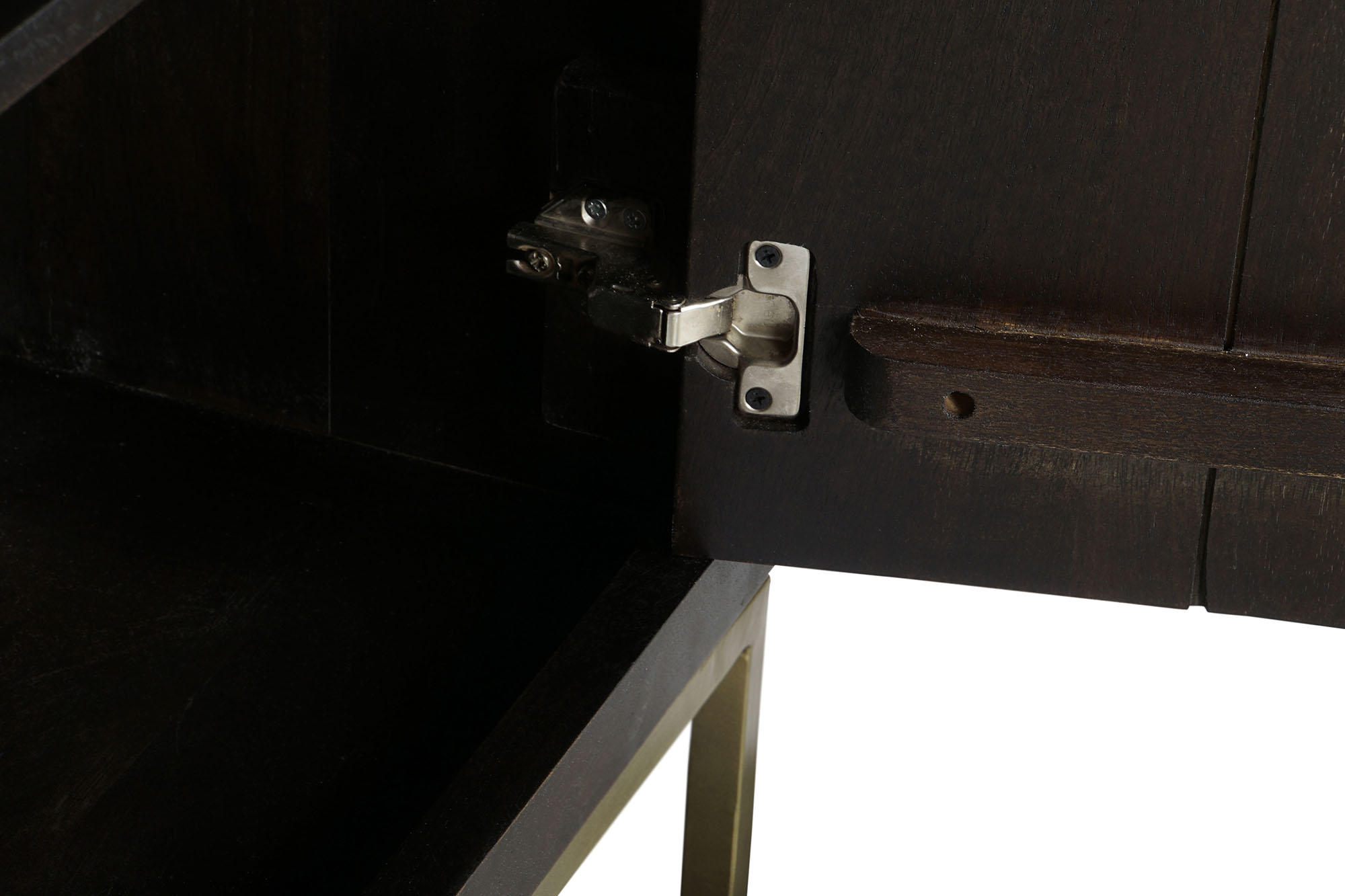 Buffet acacia metal 160x40x90 marron oscuro