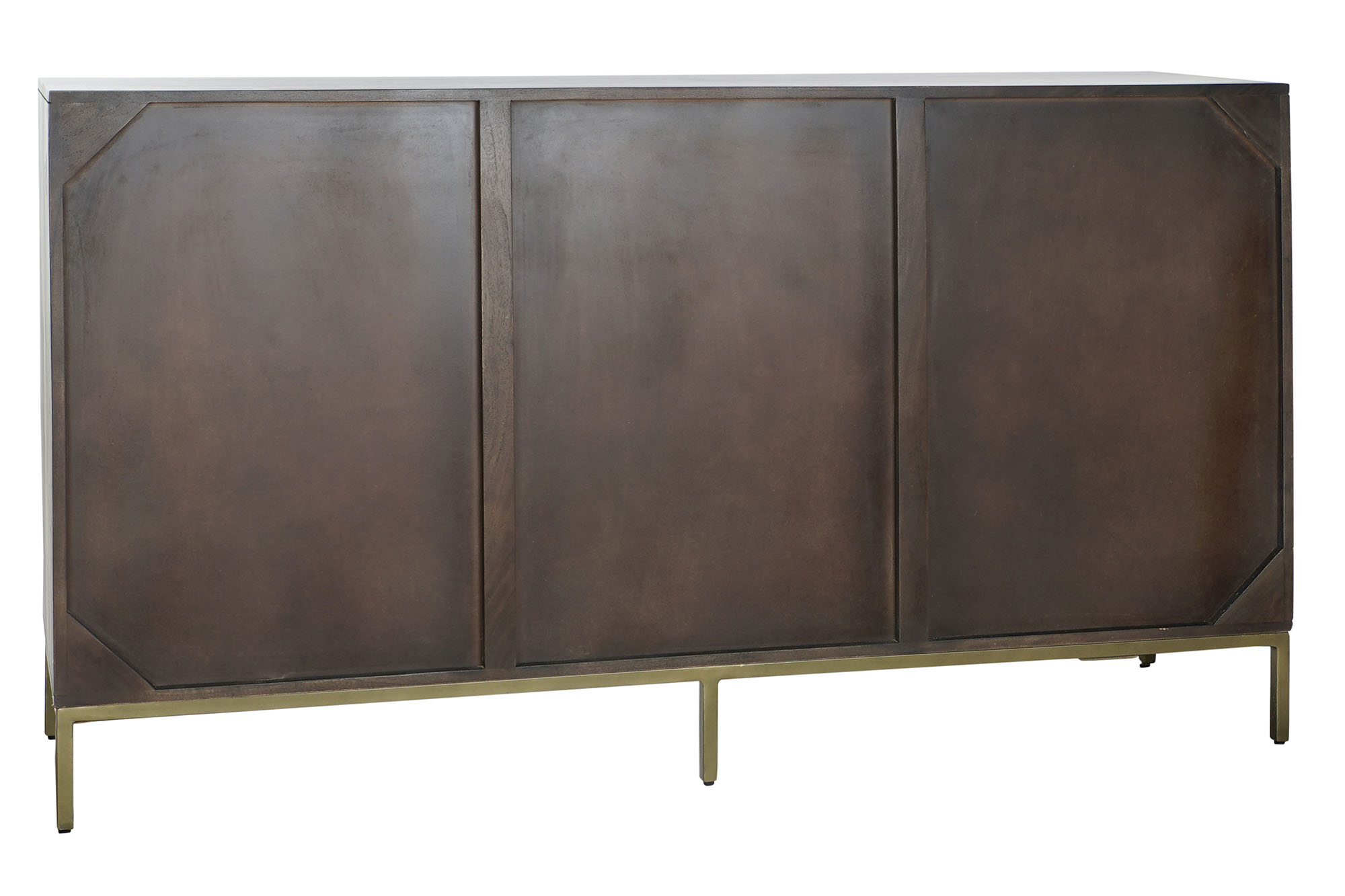 Buffet acacia metal 160x40x90 marron oscuro